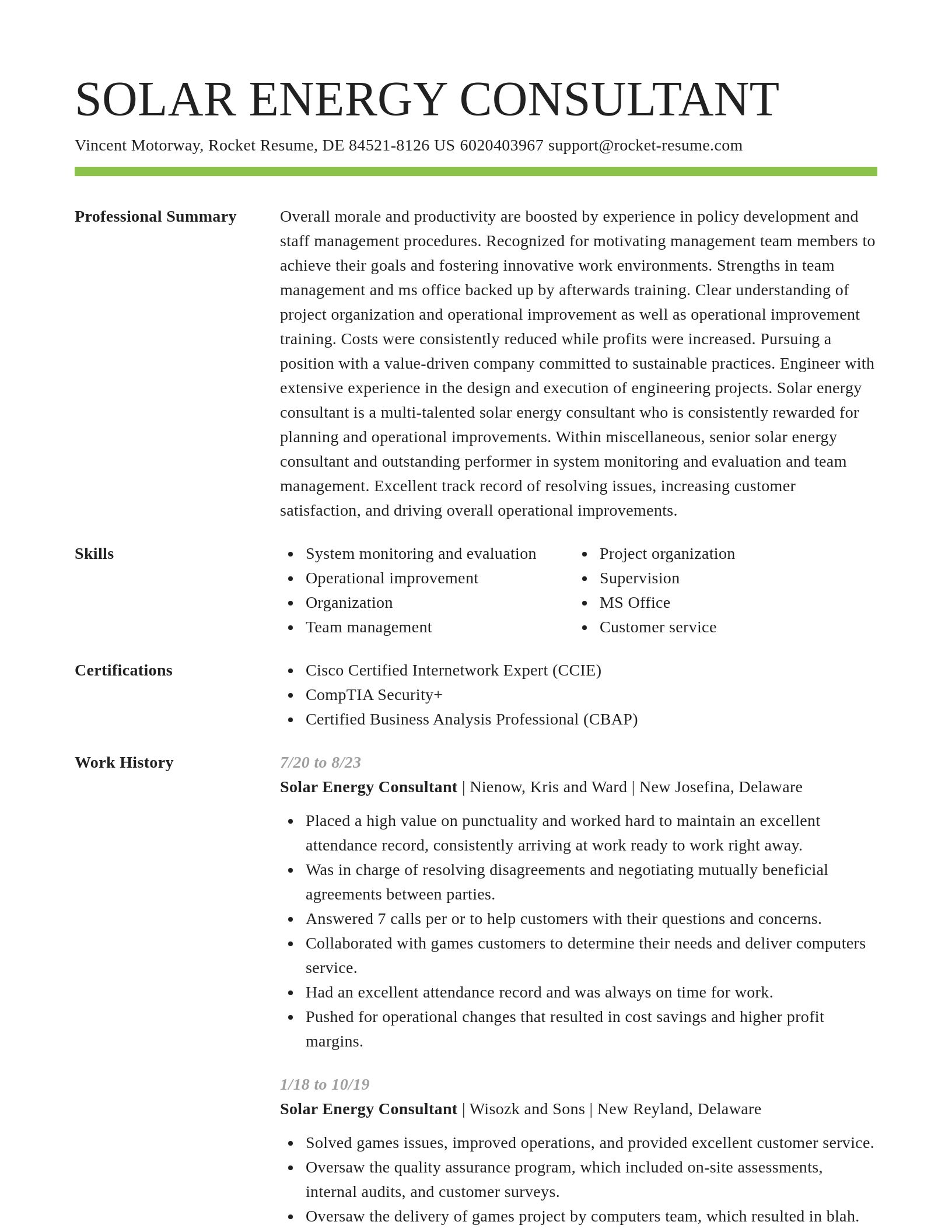 Smart resume template