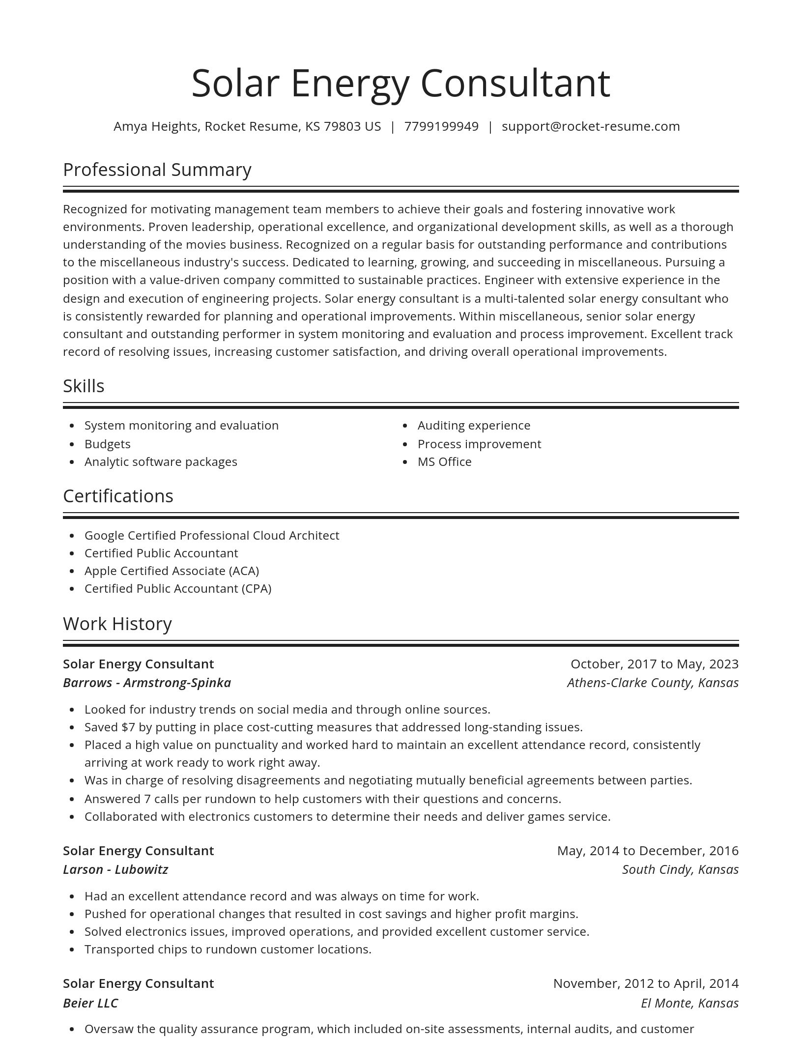 Spotlight resume template