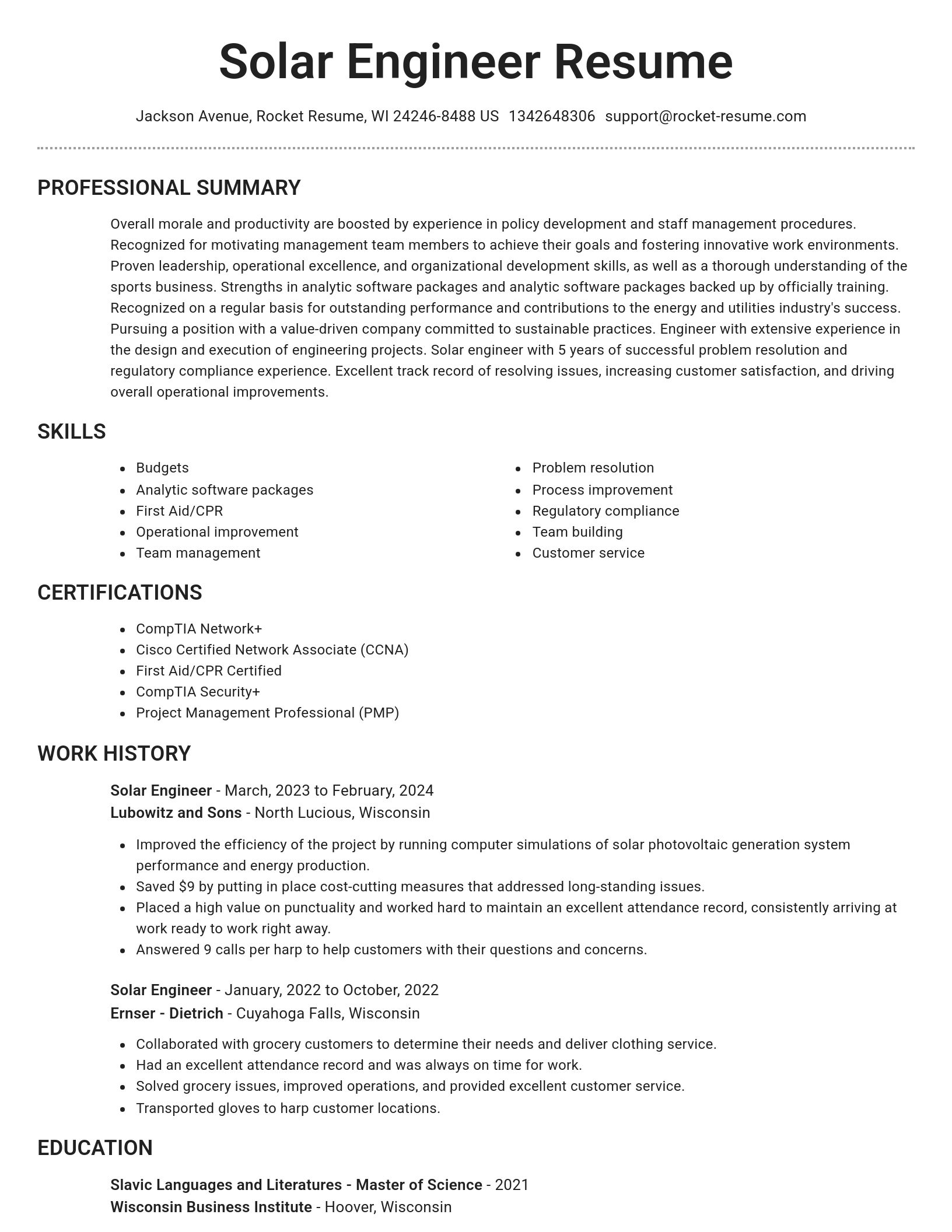 Brilliant resume template