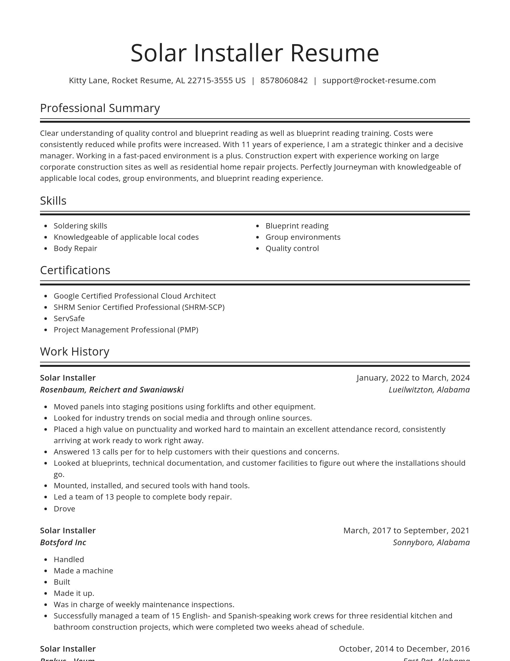 Spotlight resume template