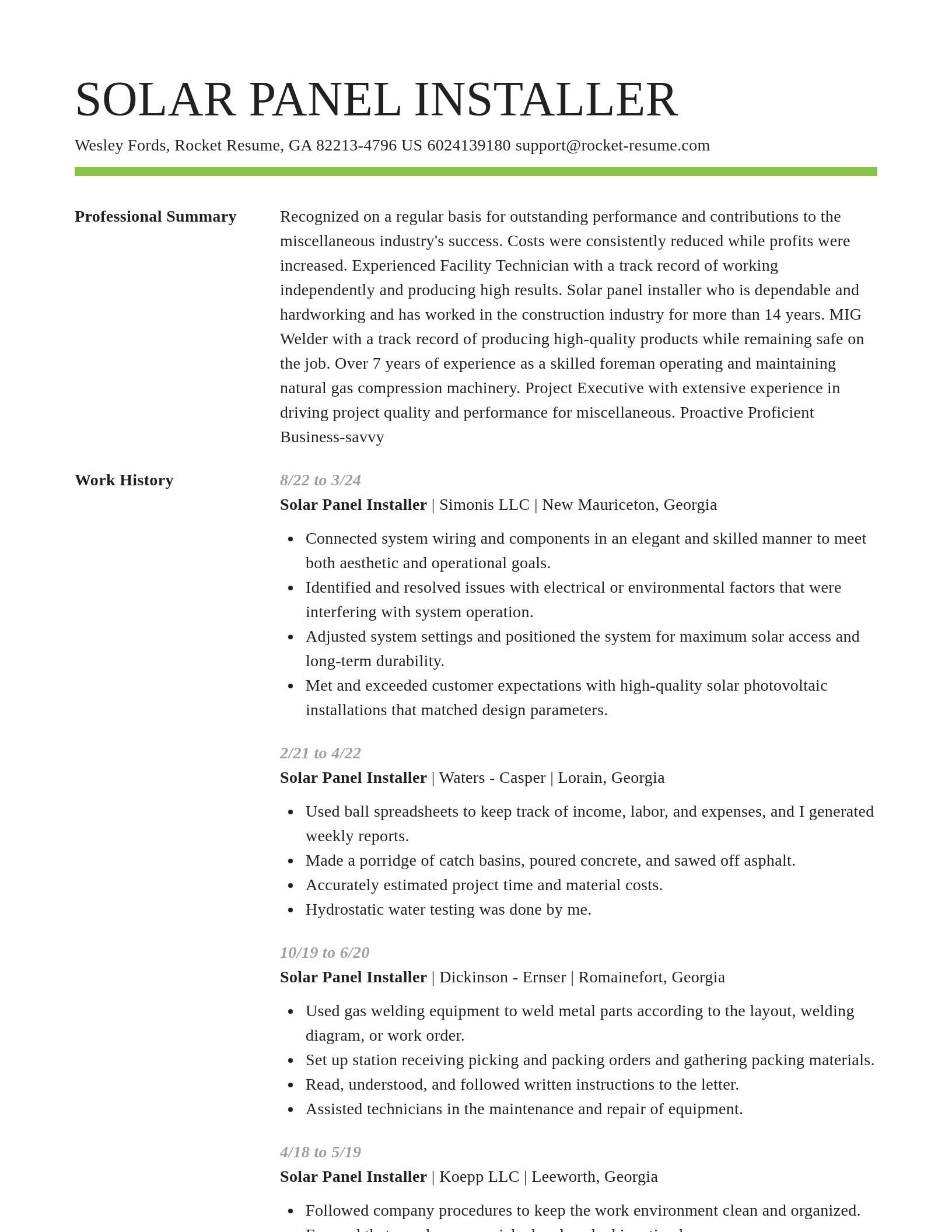 Smart resume template