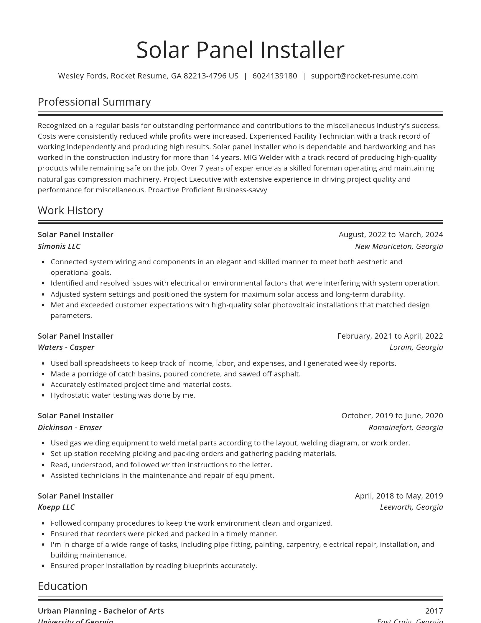 Spotlight resume template