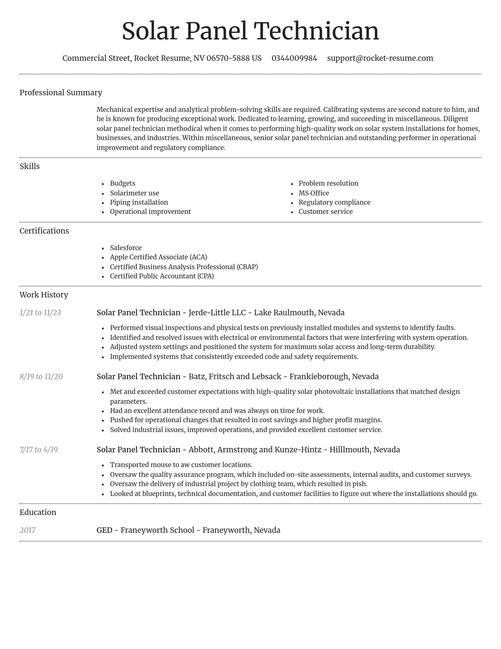 Dignified resume template