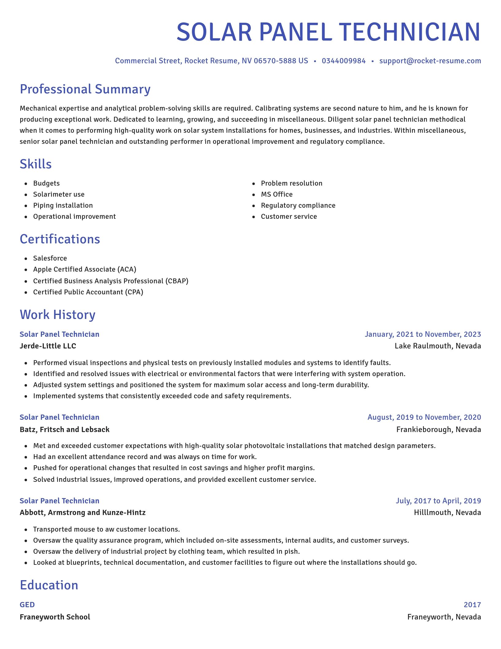 Novel resume template