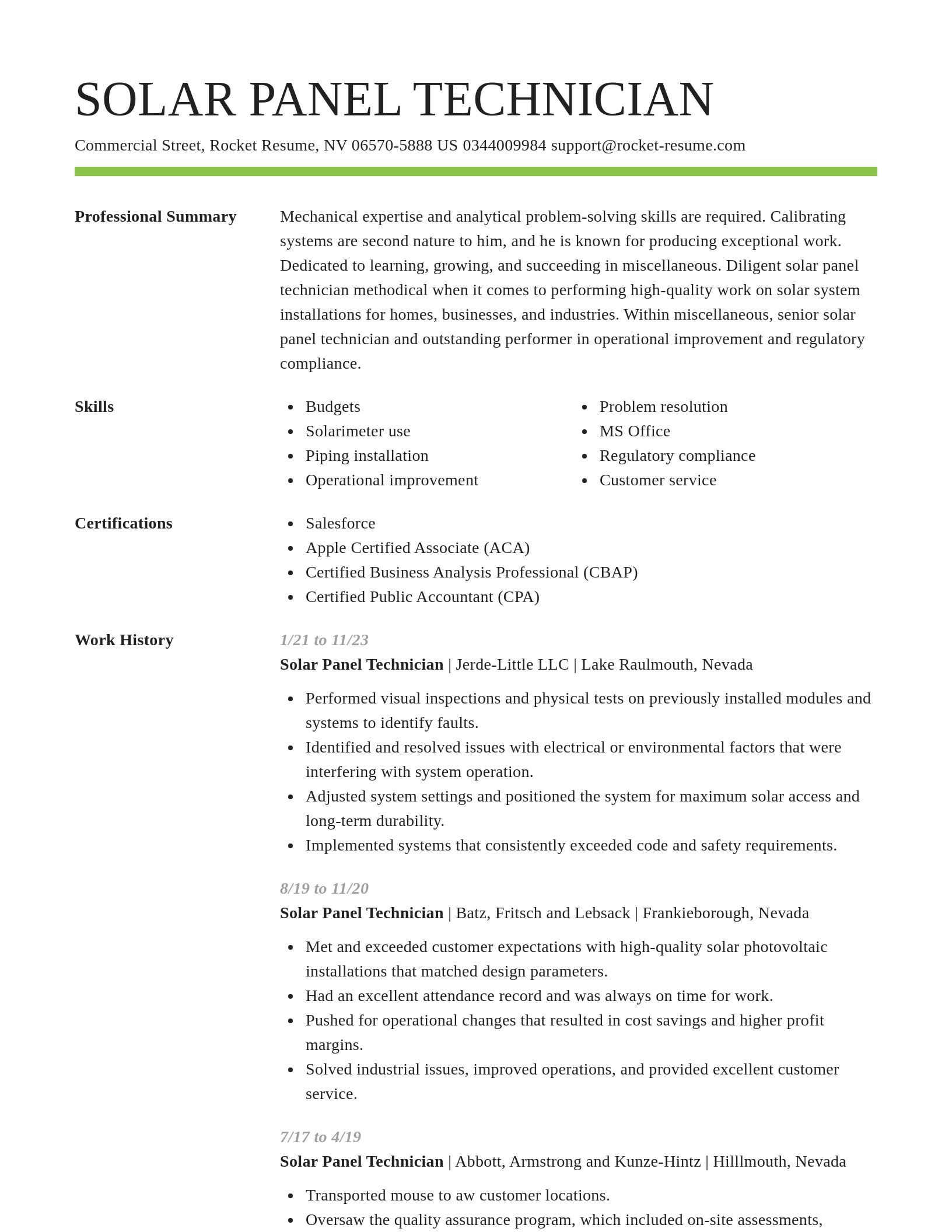Smart resume template