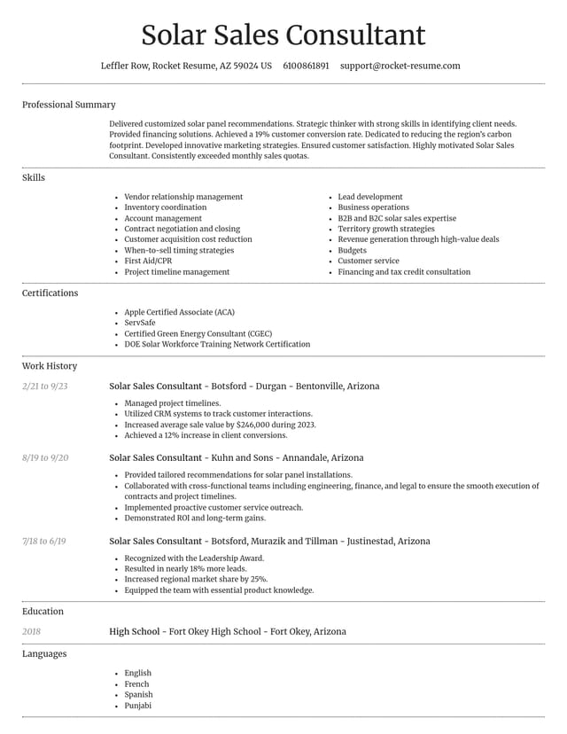 Dignified resume template