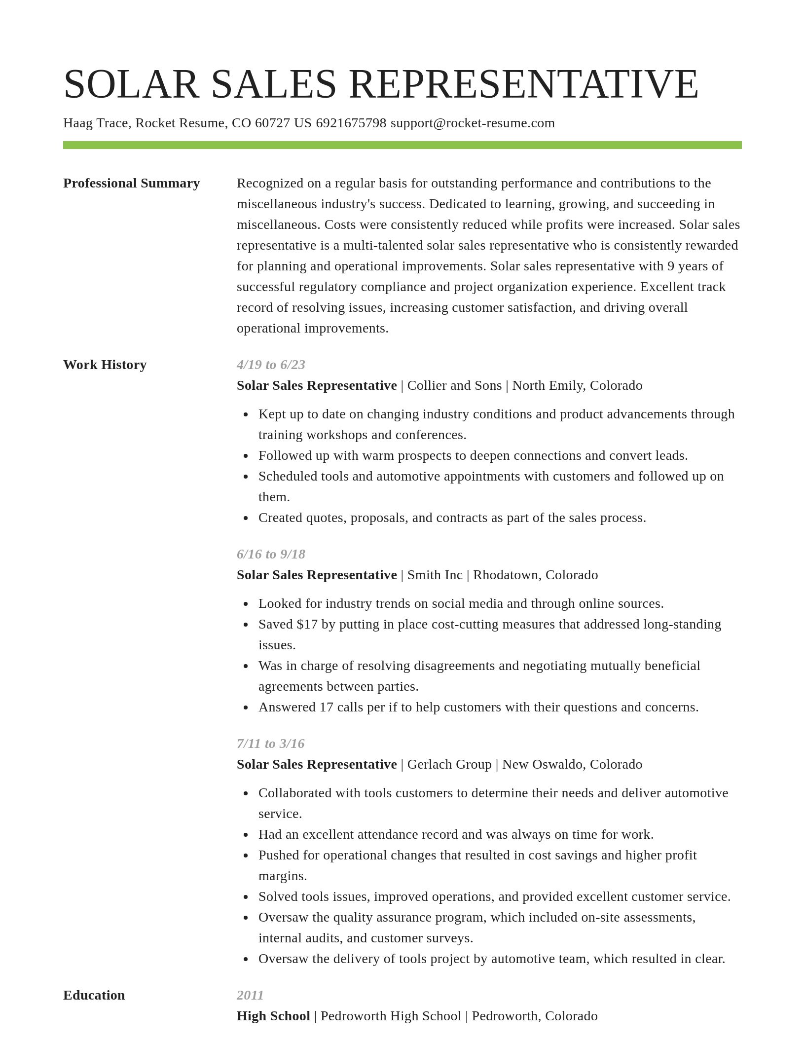 Smart resume template
