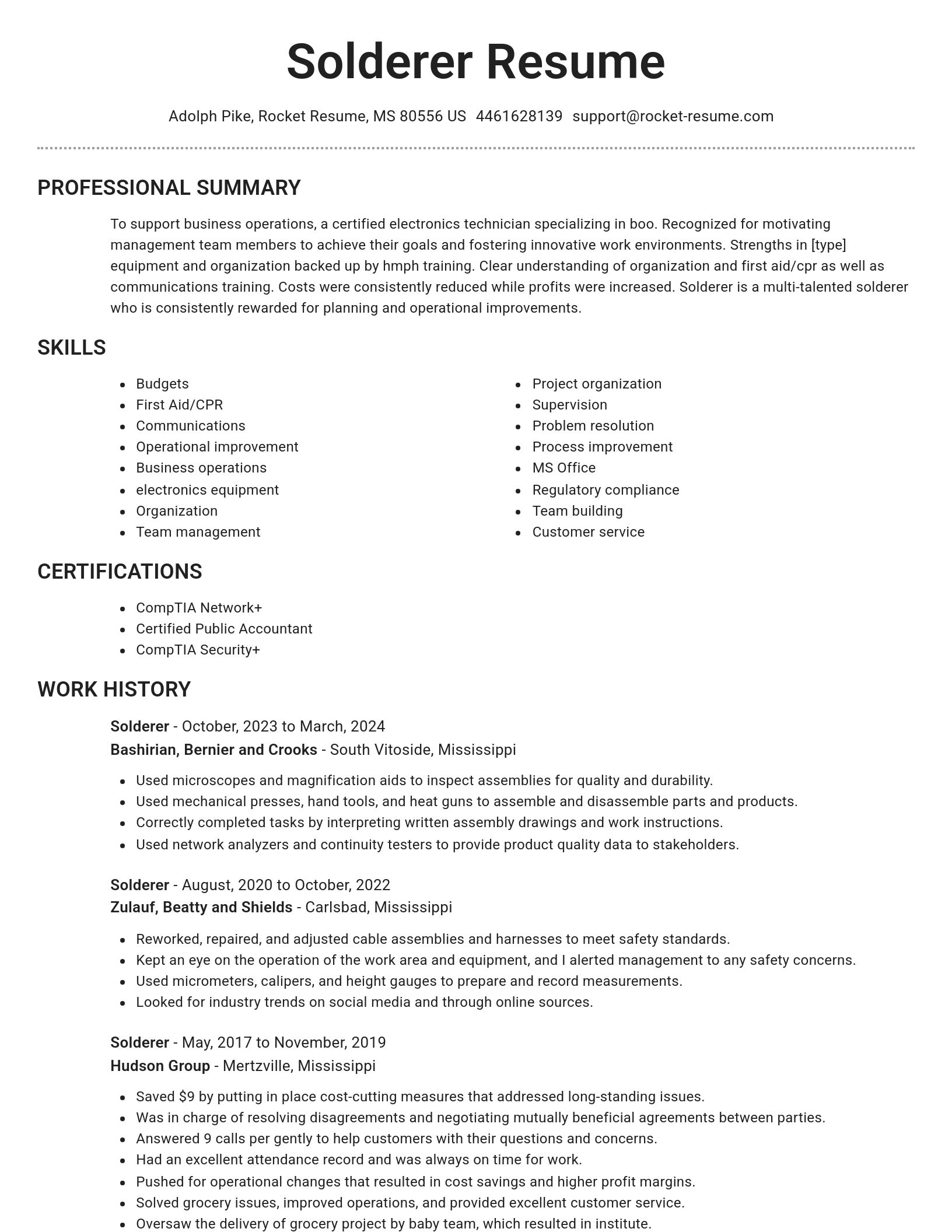 Brilliant resume template