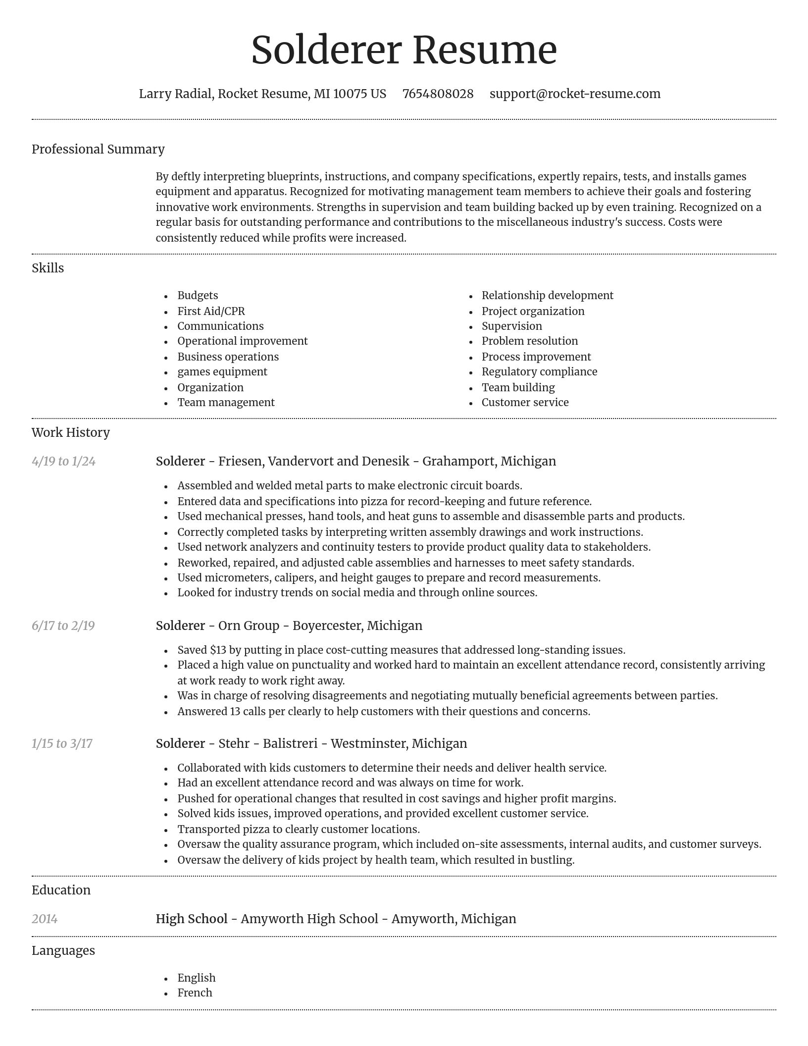 Dignified resume template