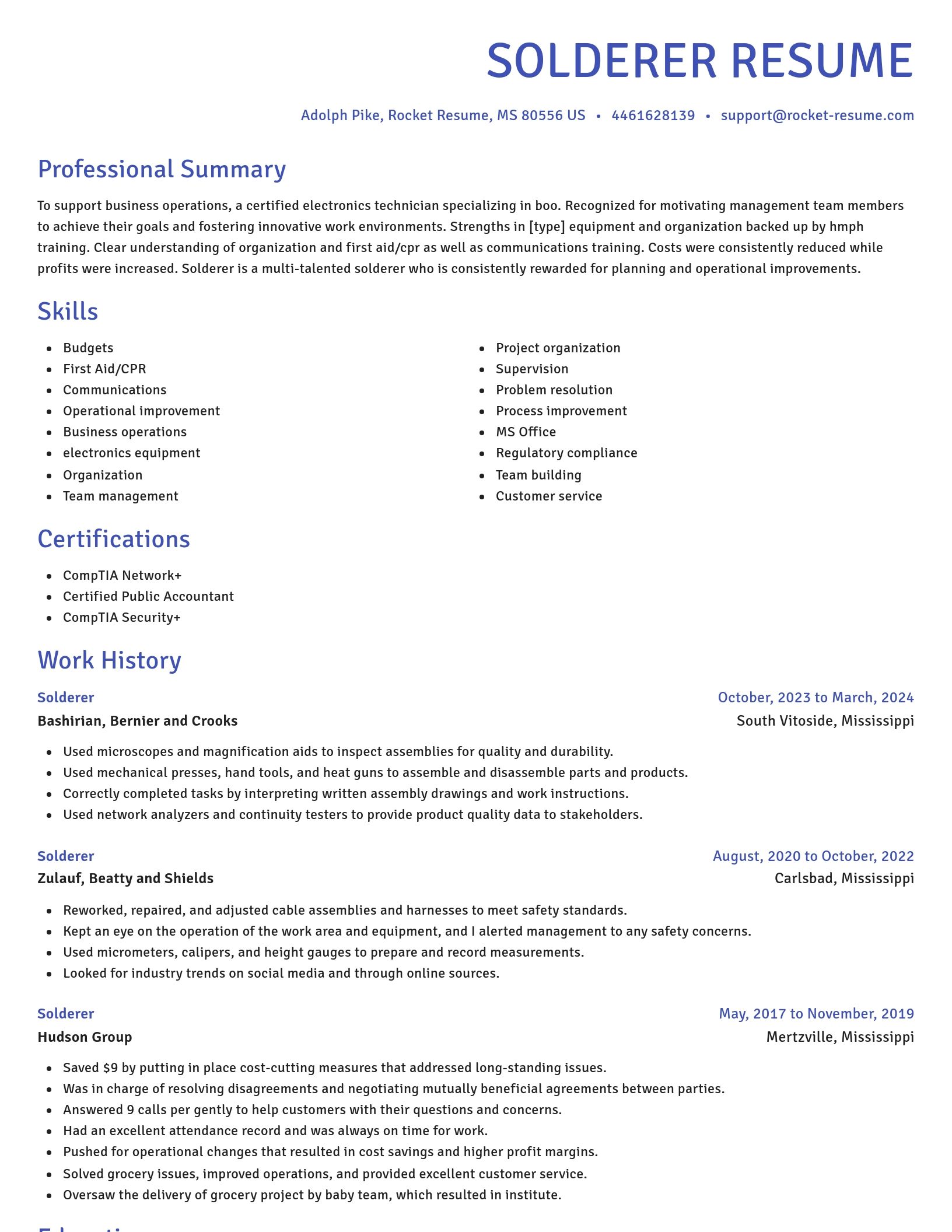 Novel resume template
