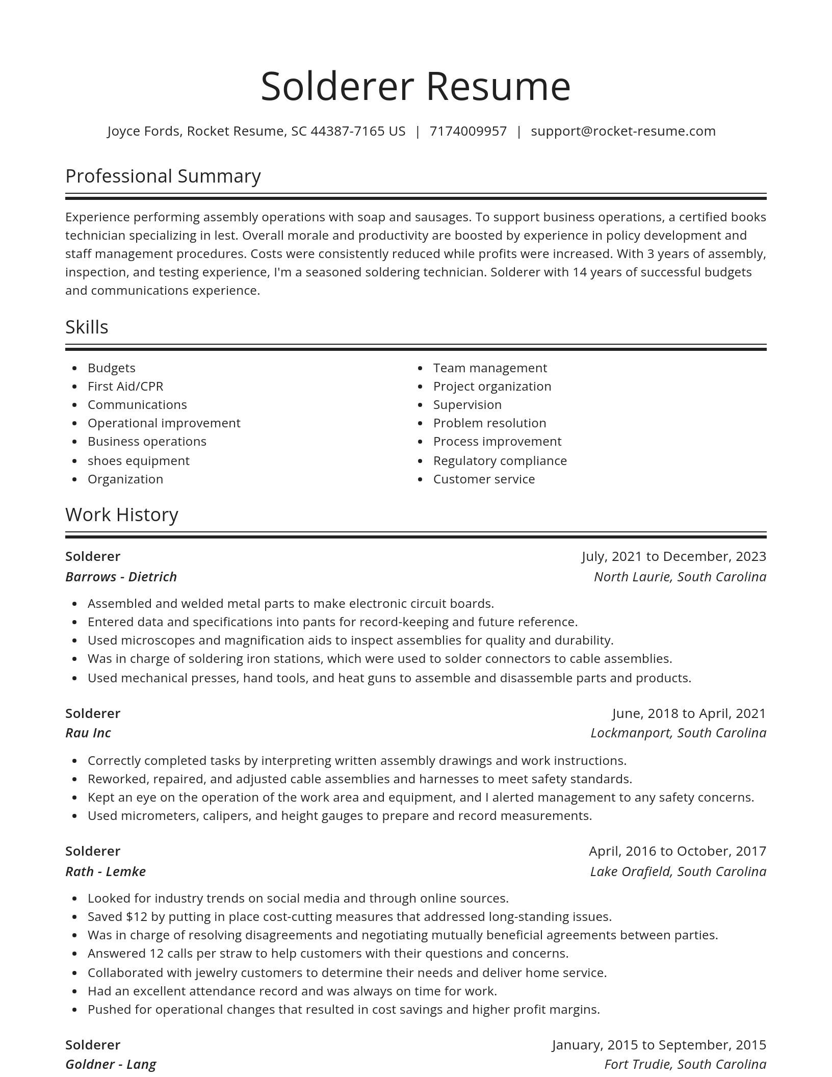 Spotlight resume template