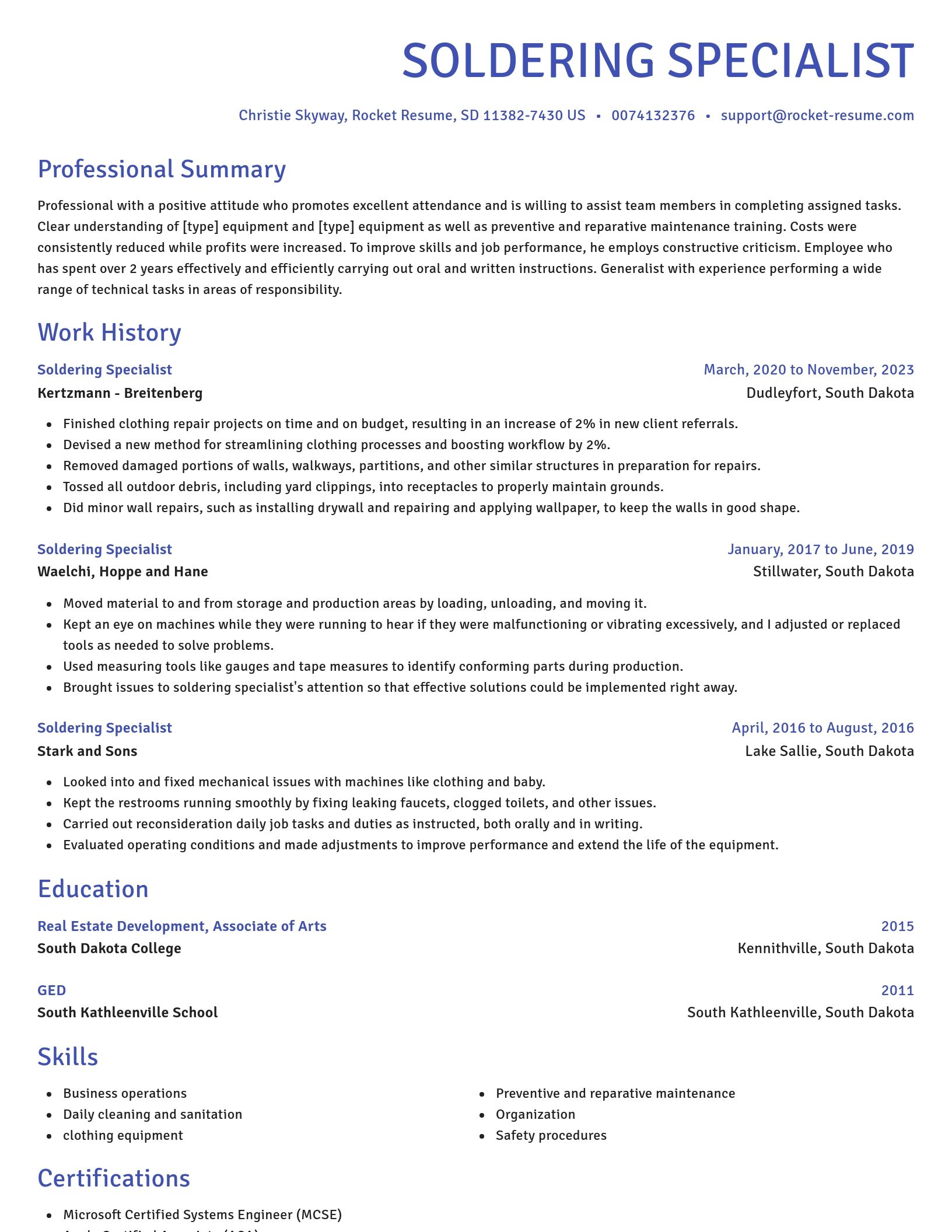Novel resume template