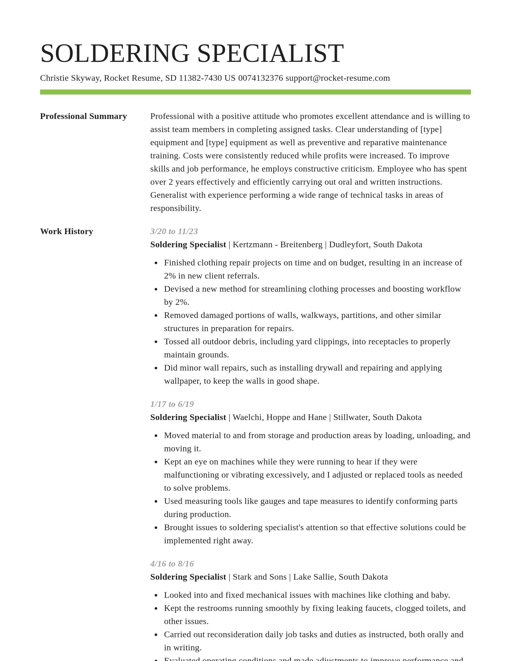 Smart resume template