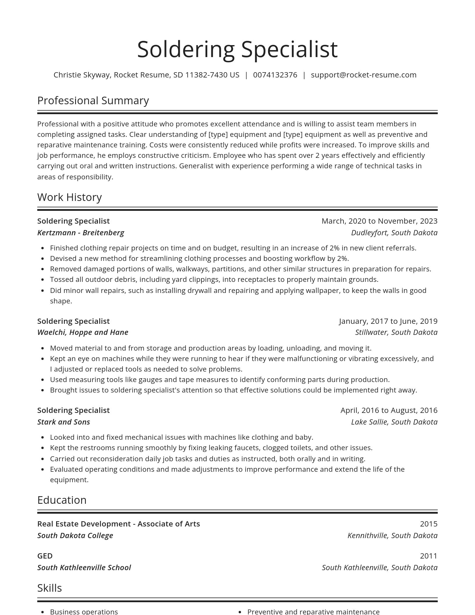 Spotlight resume template