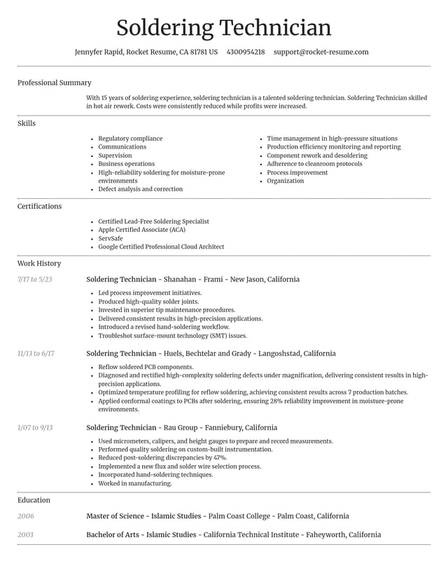 Dignified resume template