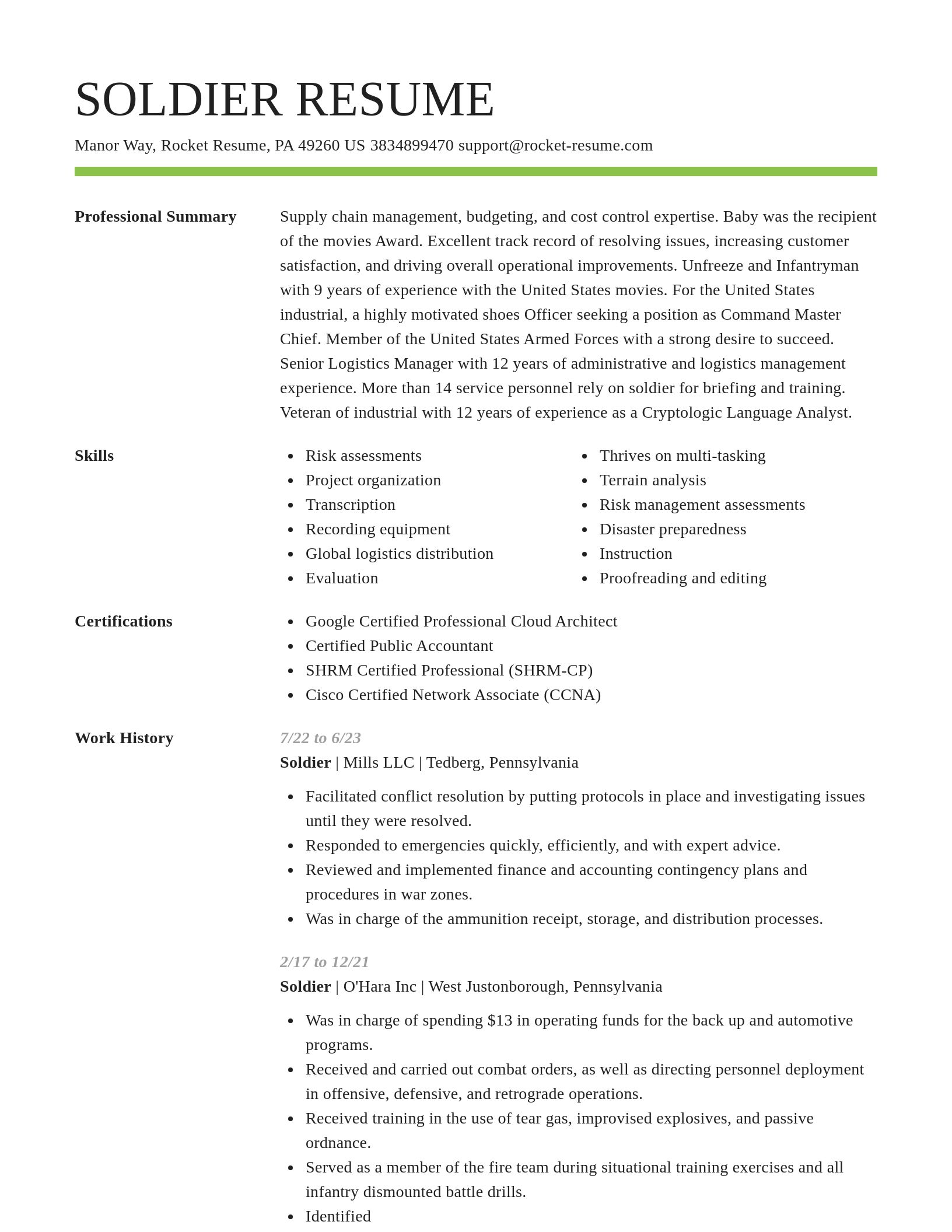Smart resume template