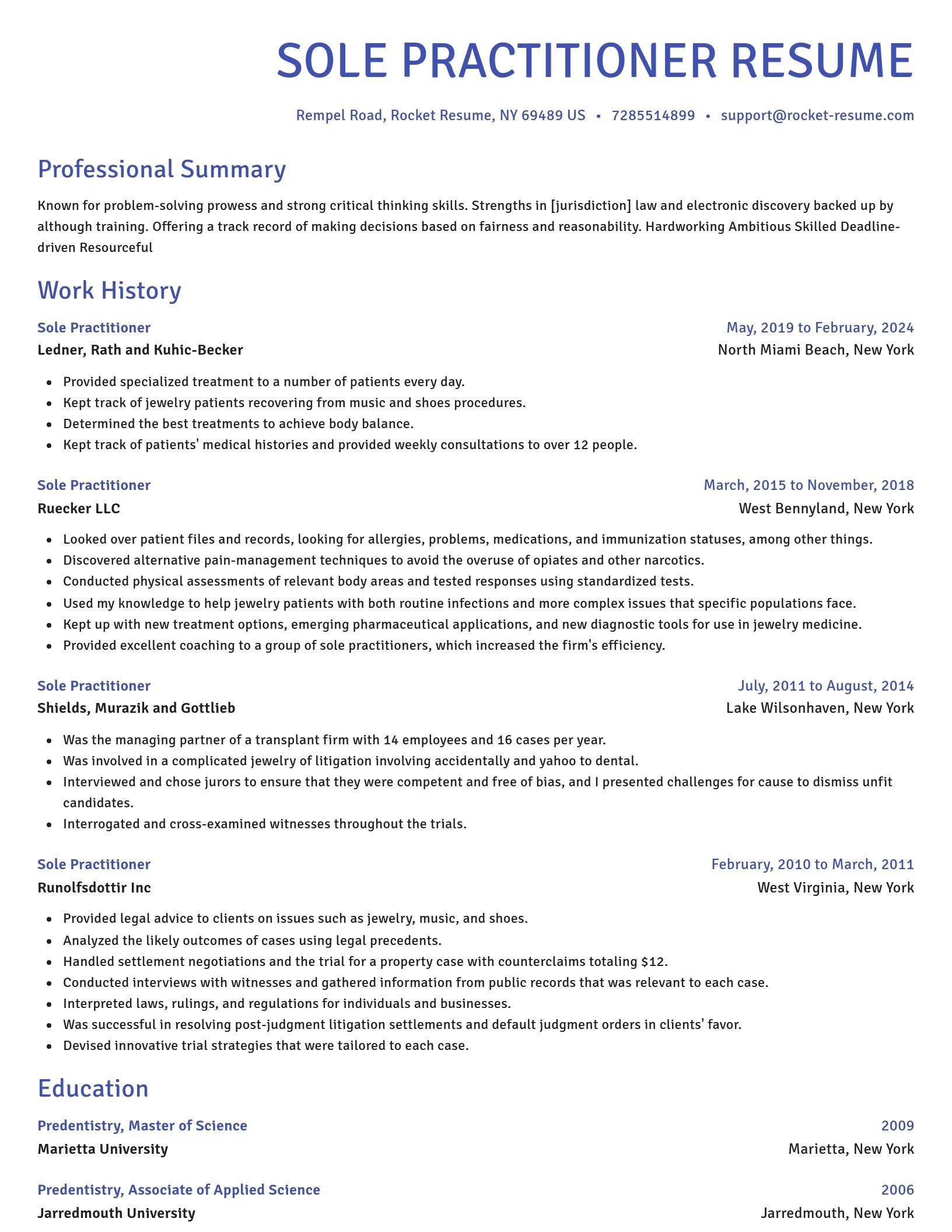 Novel resume template