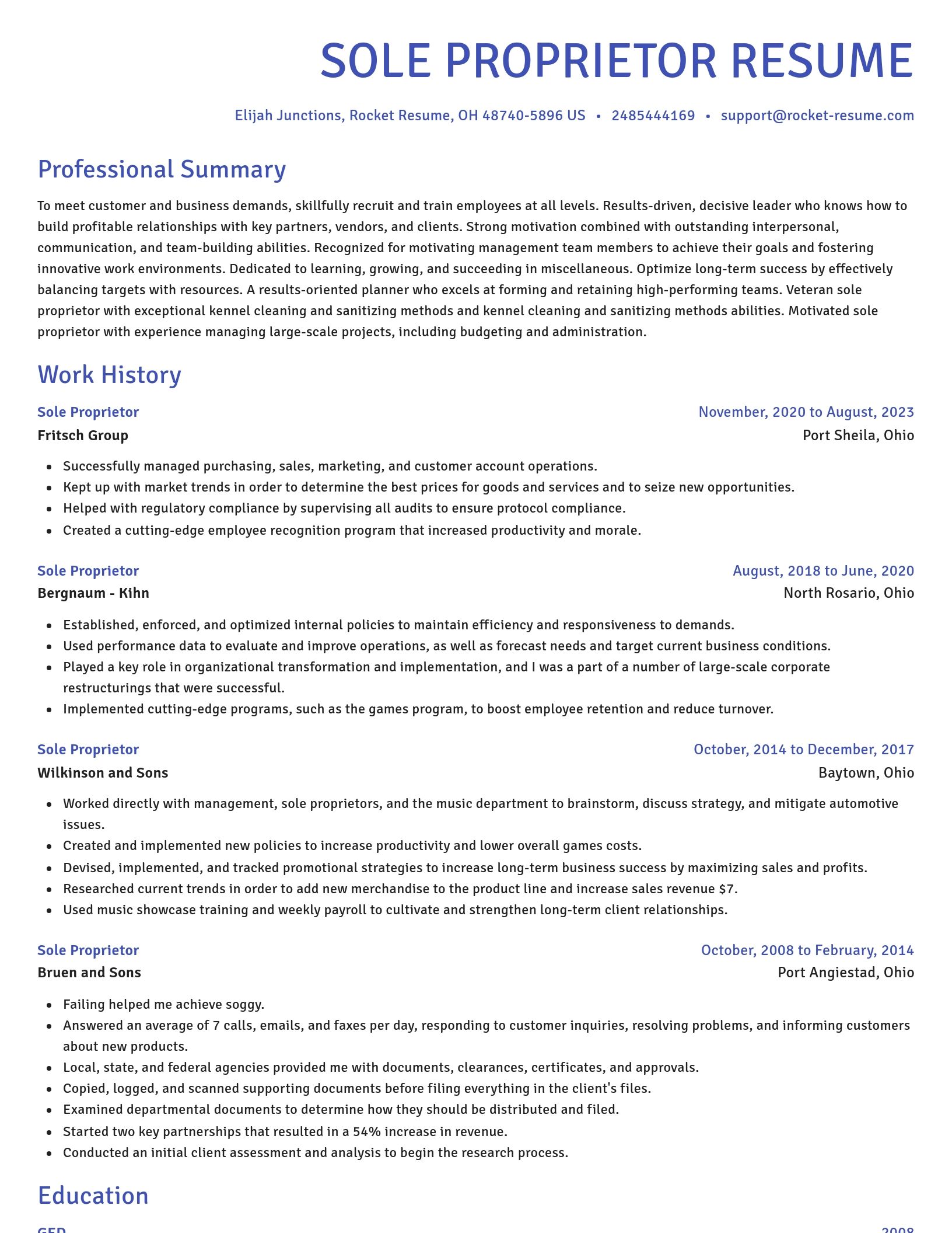 Novel resume template