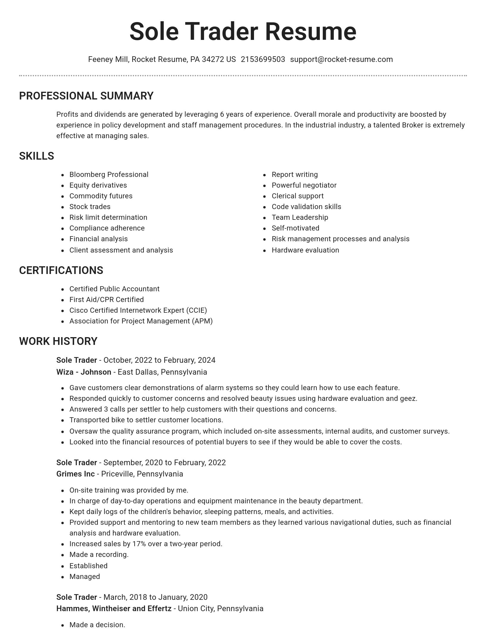 Brilliant resume template