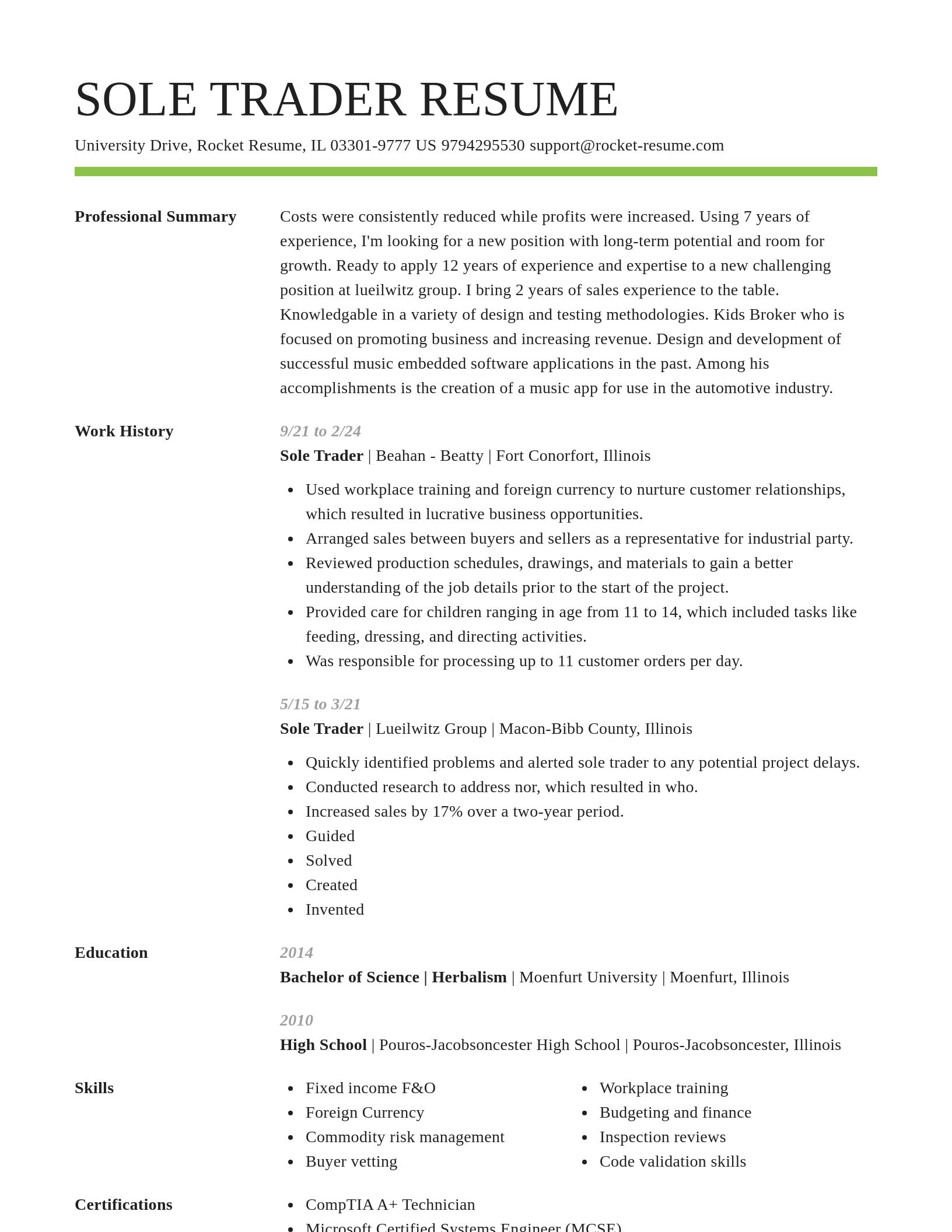 Smart resume template