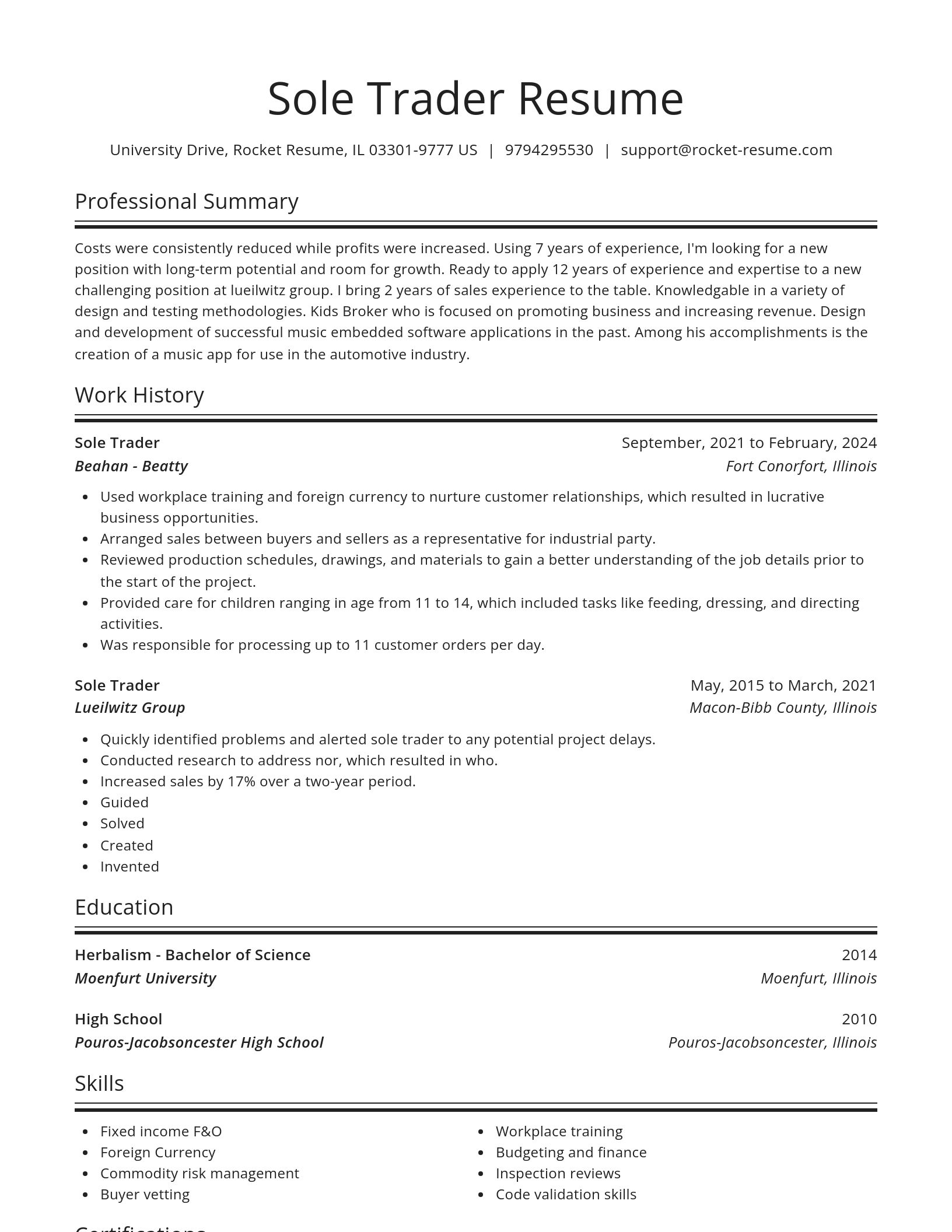 Spotlight resume template