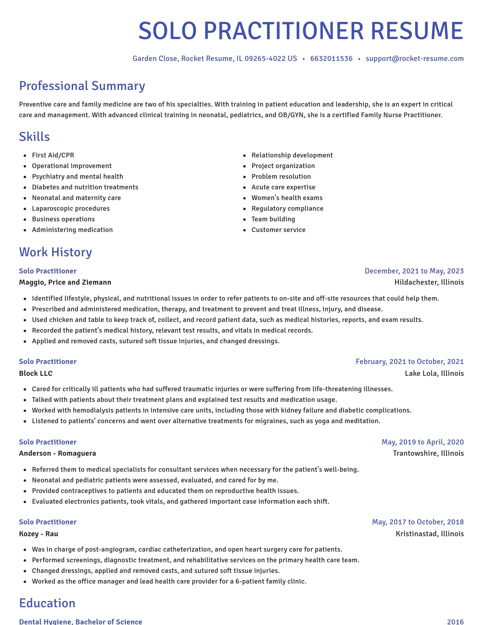 Novel resume template
