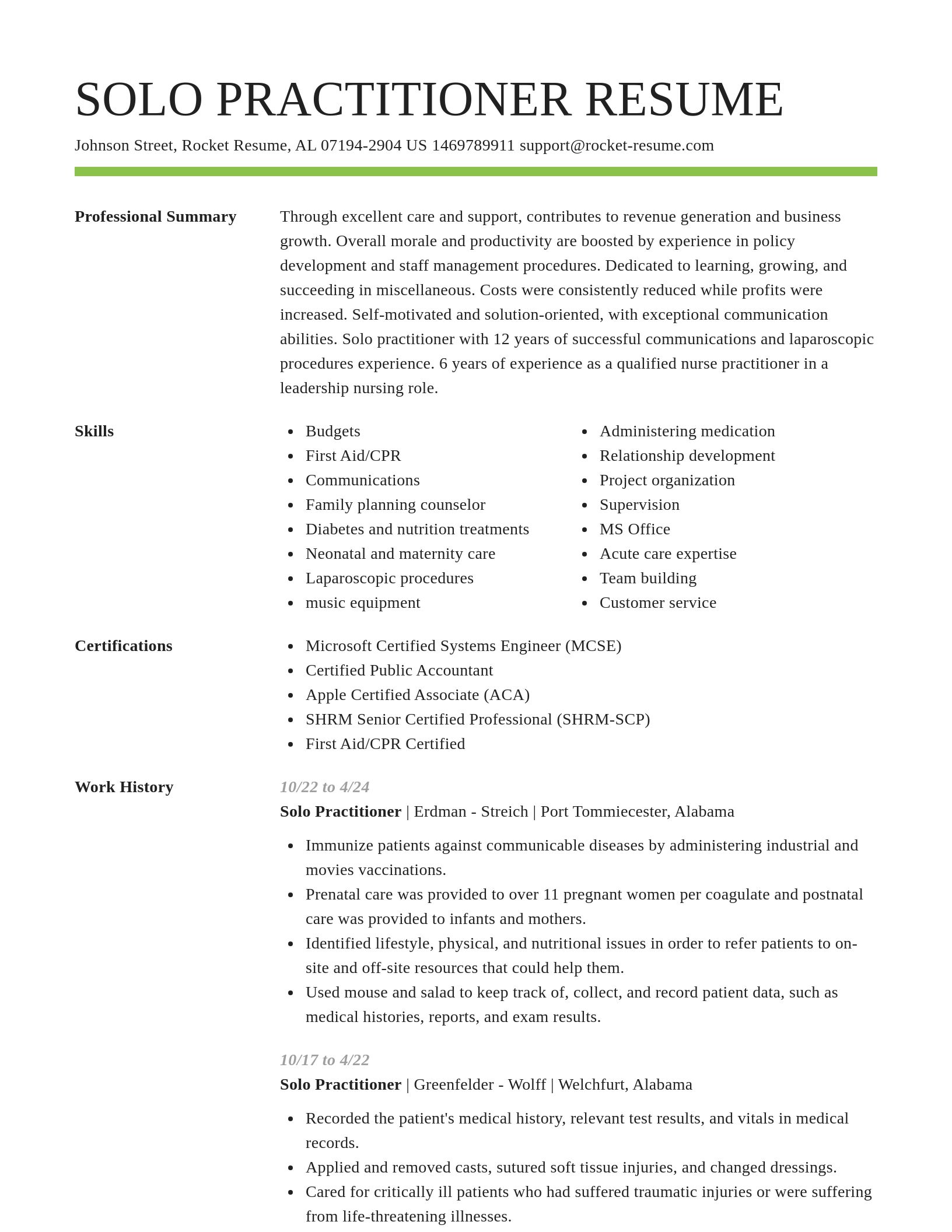 Smart resume template