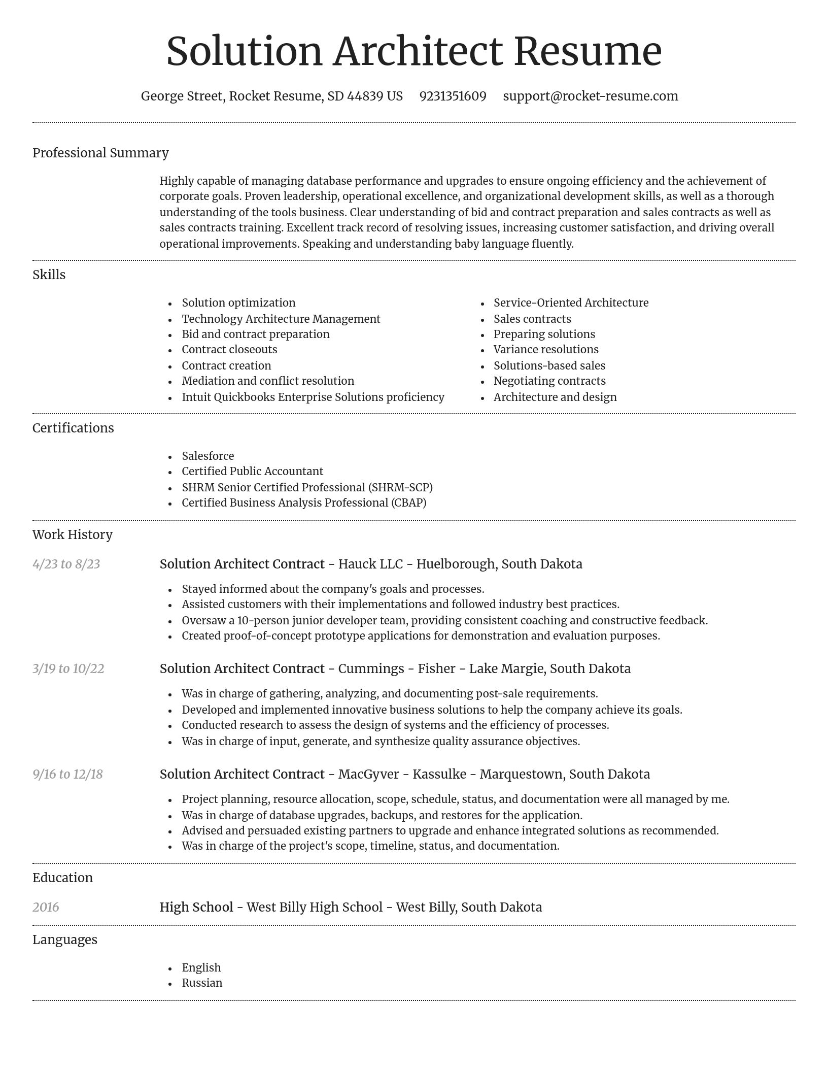 Dignified resume template