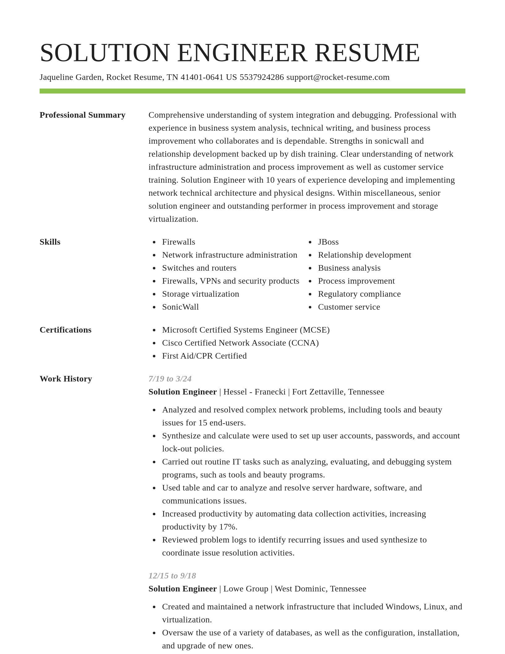 Smart resume template