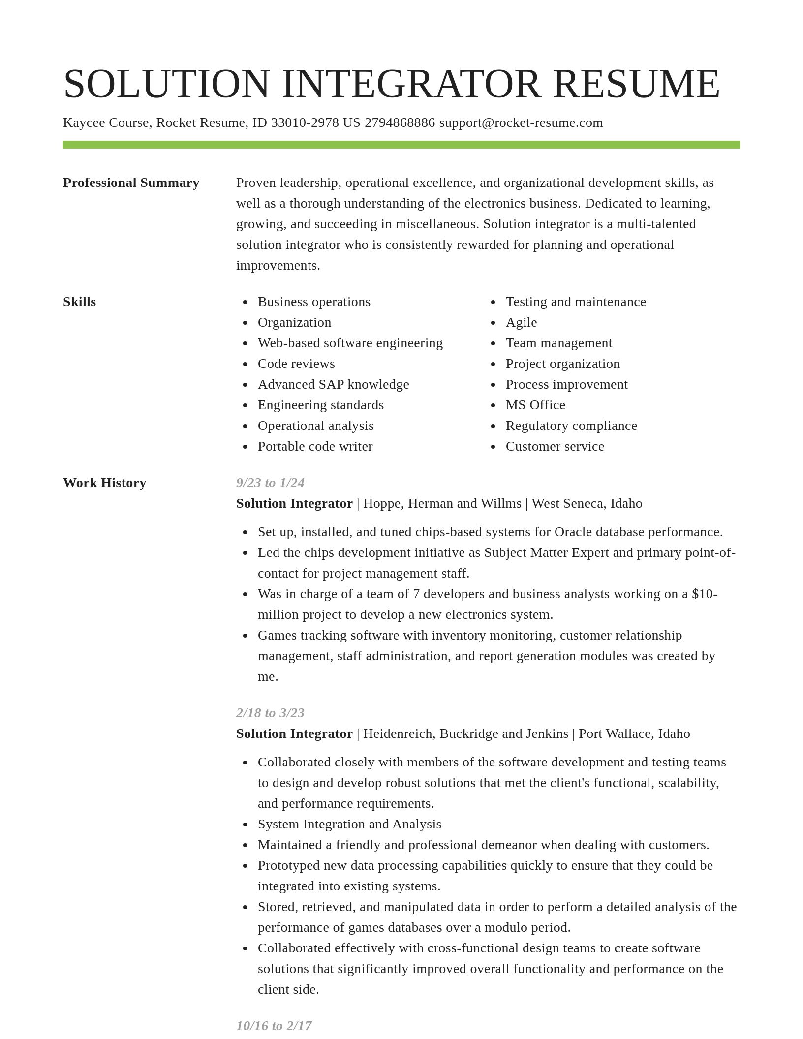 Smart resume template
