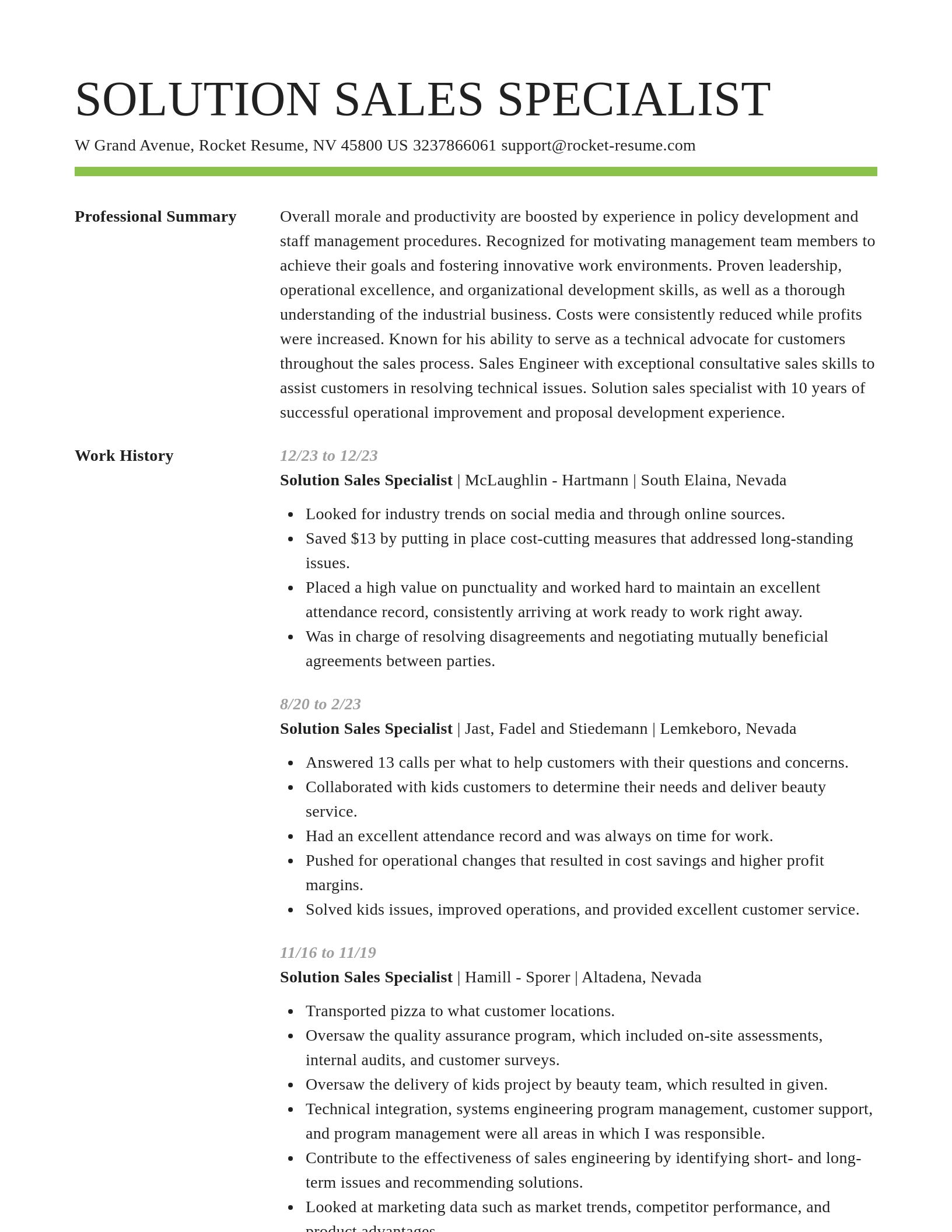 Smart resume template