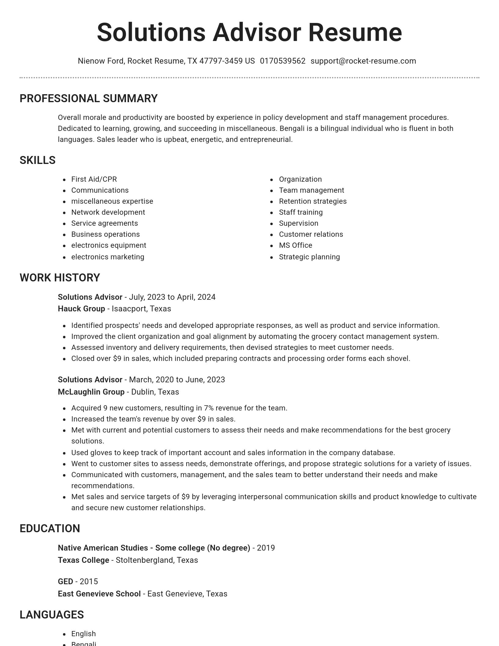 Brilliant resume template