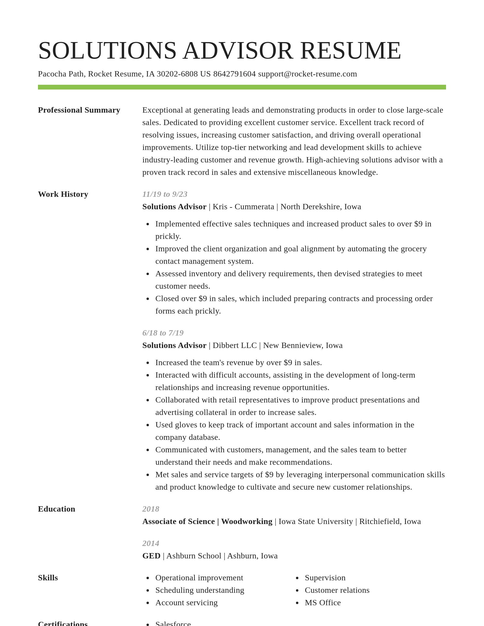 Smart resume template