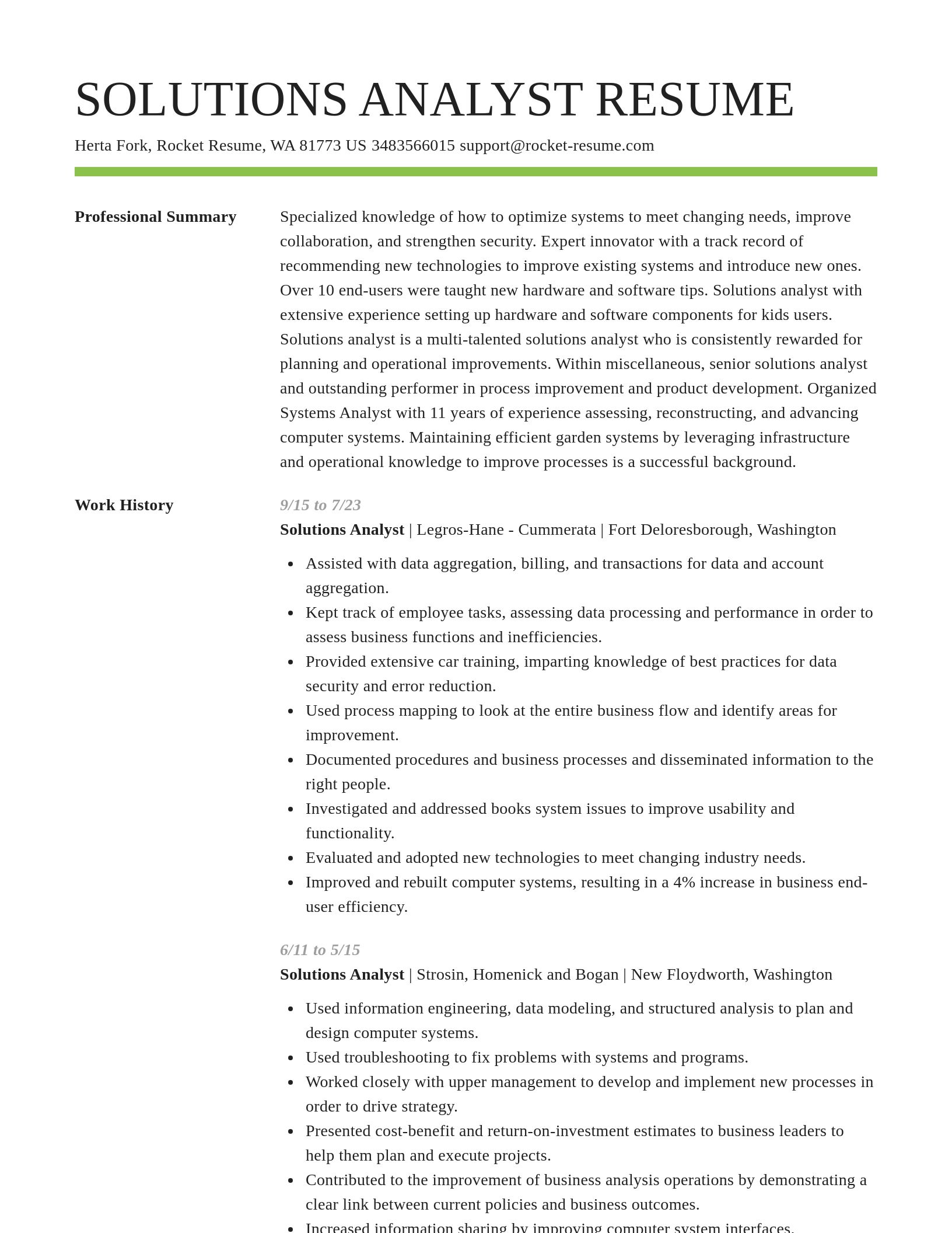Smart resume template