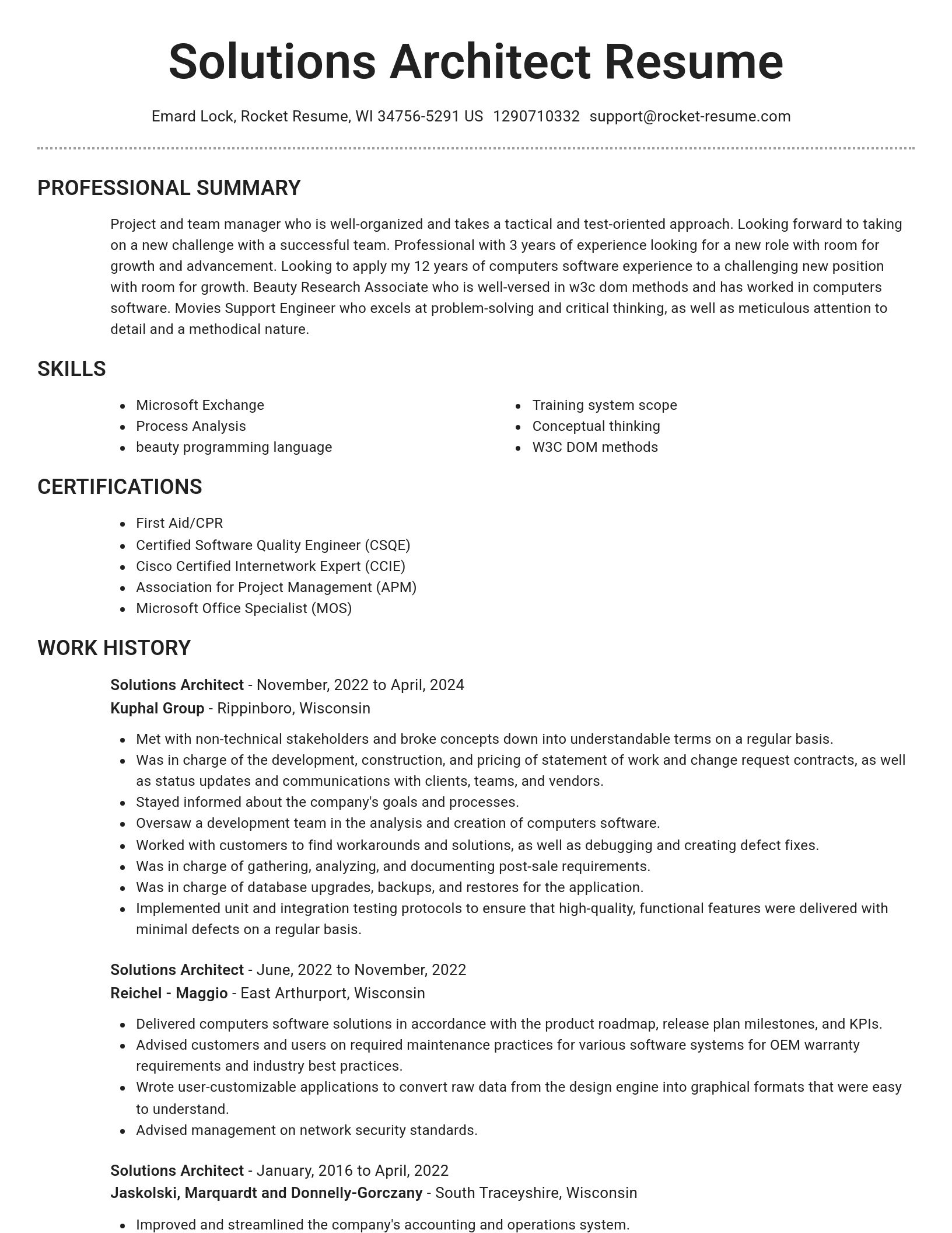 Brilliant resume template