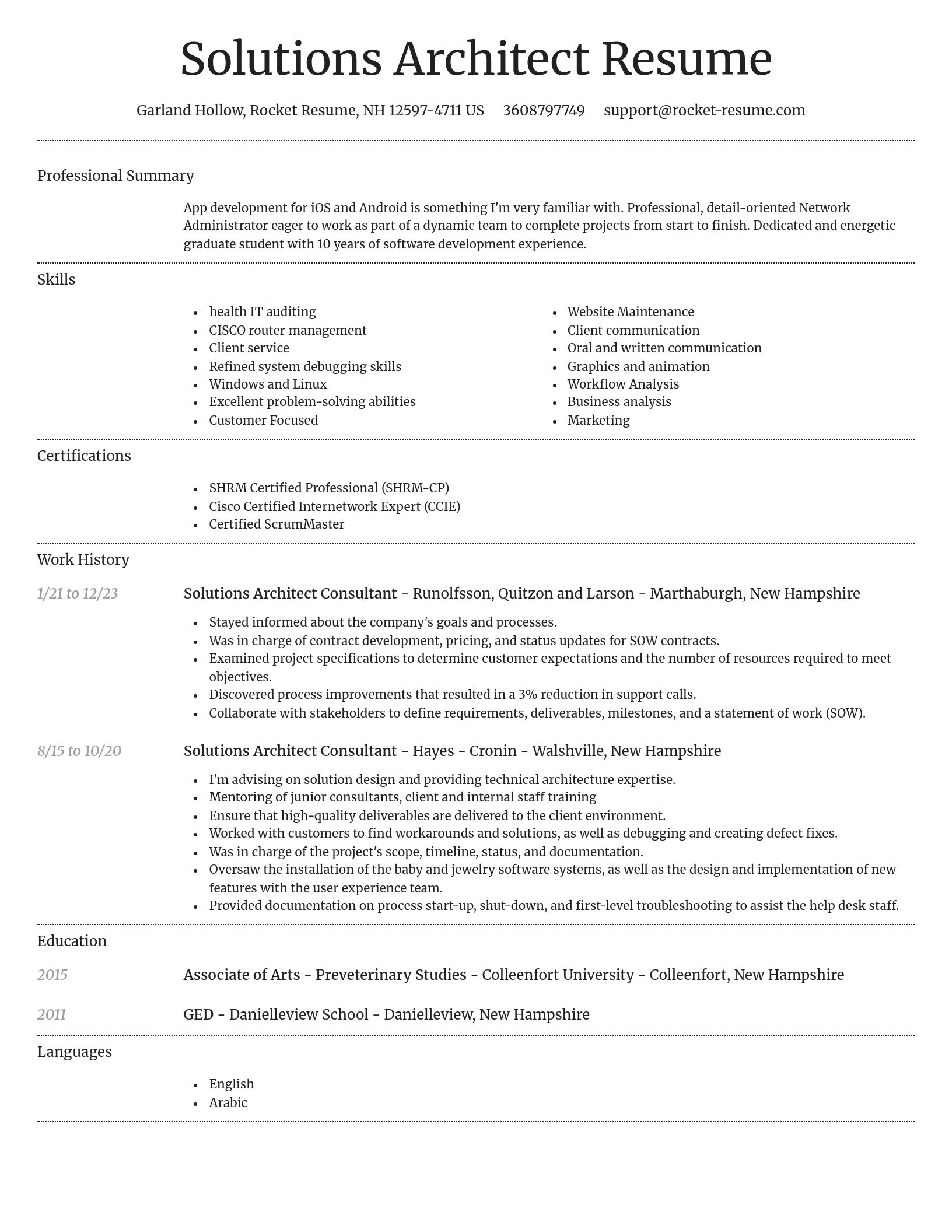 Dignified resume template