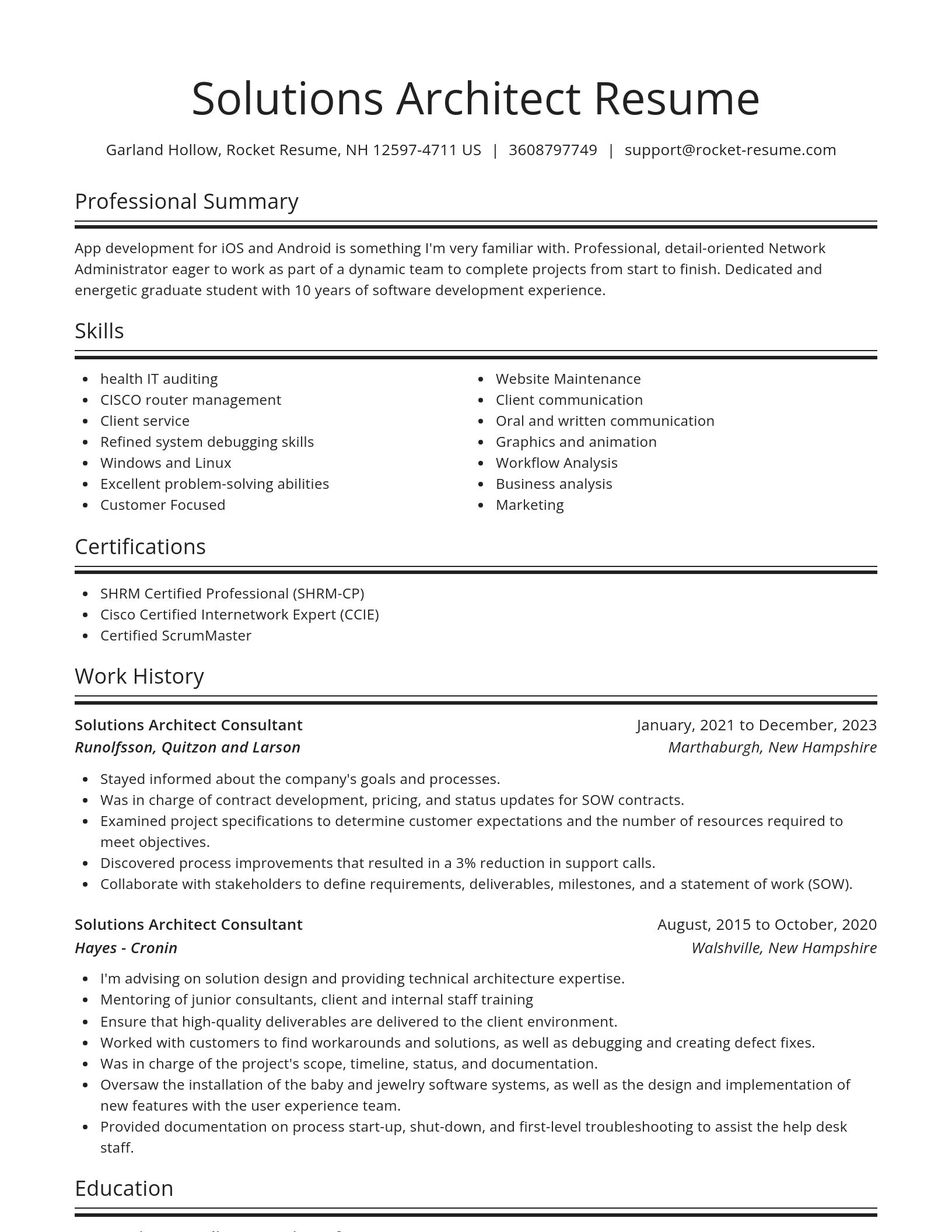 Spotlight resume template