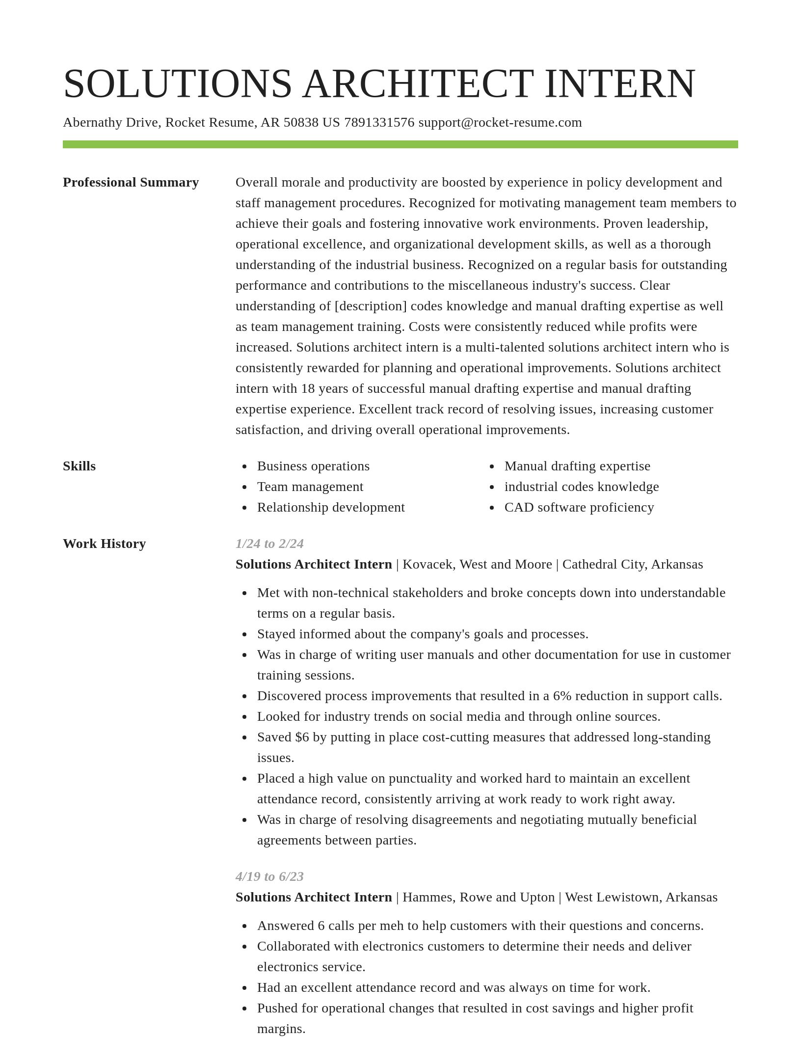 Smart resume template