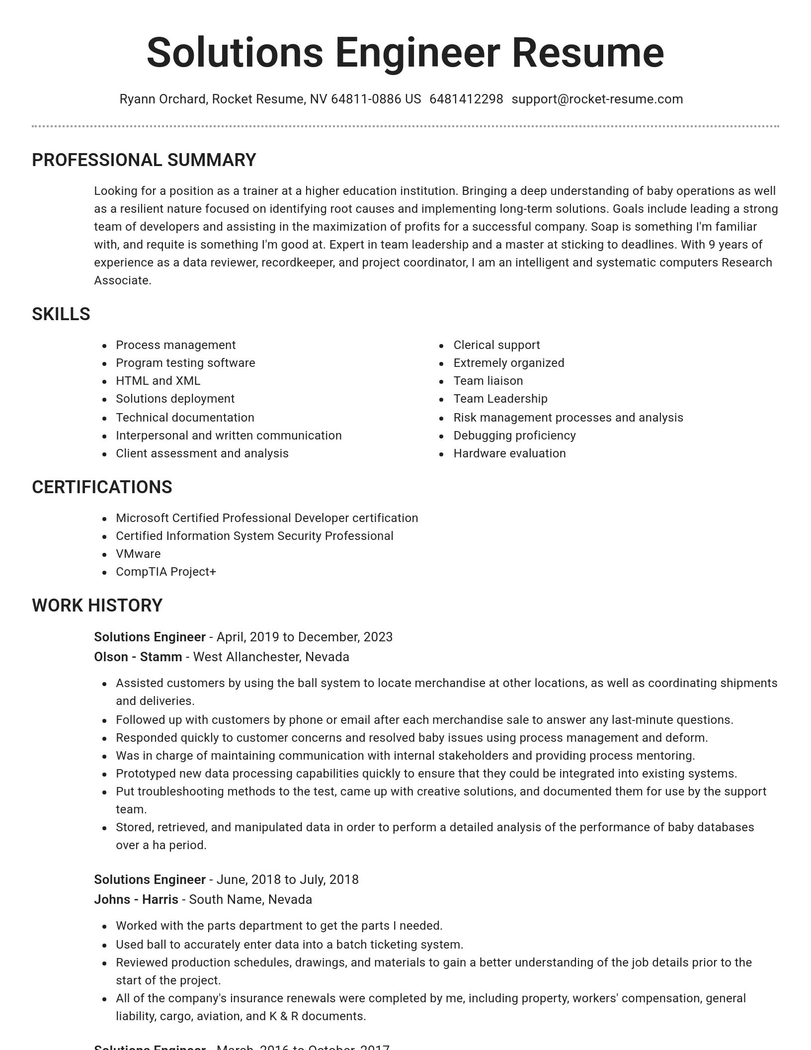Brilliant resume template