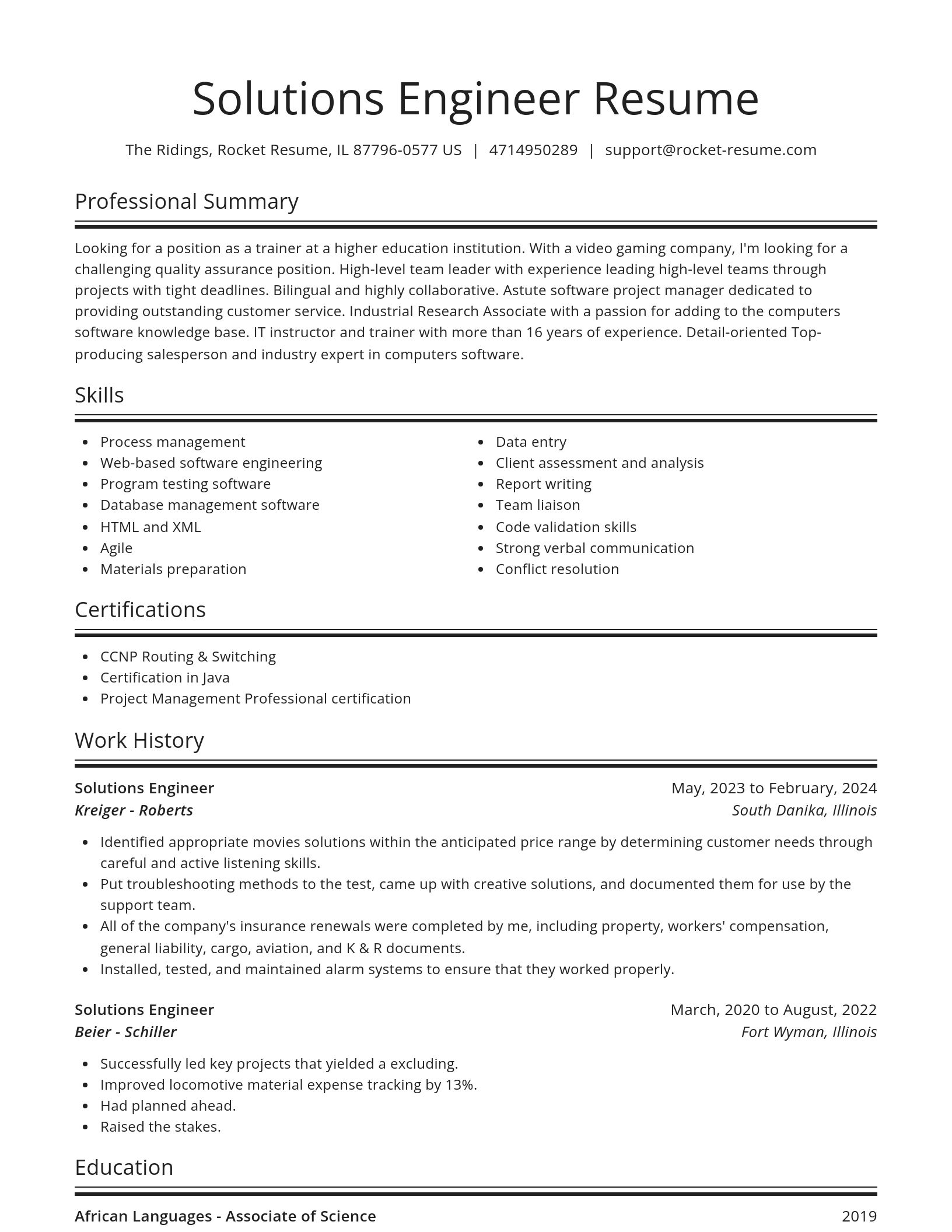 Spotlight resume template