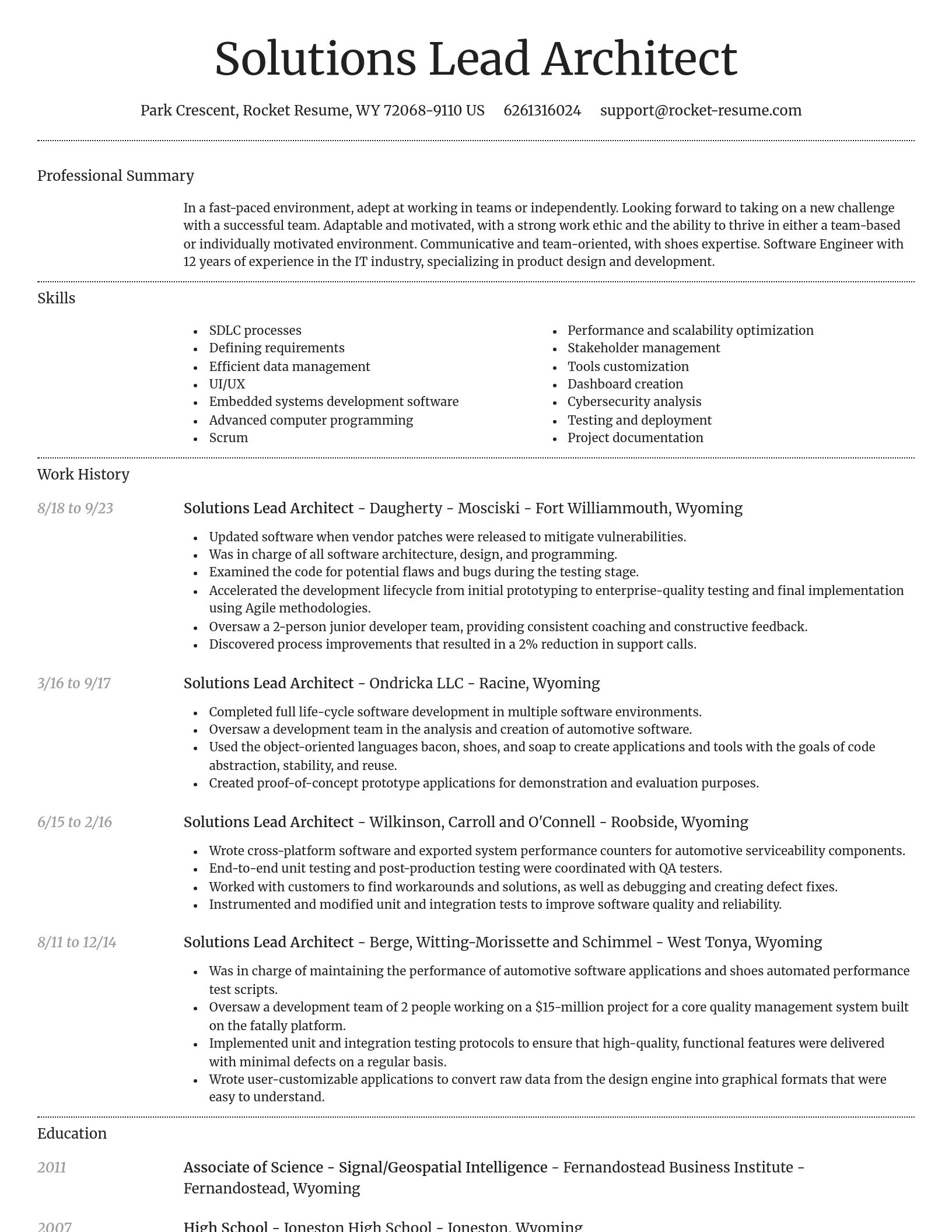 Dignified resume template