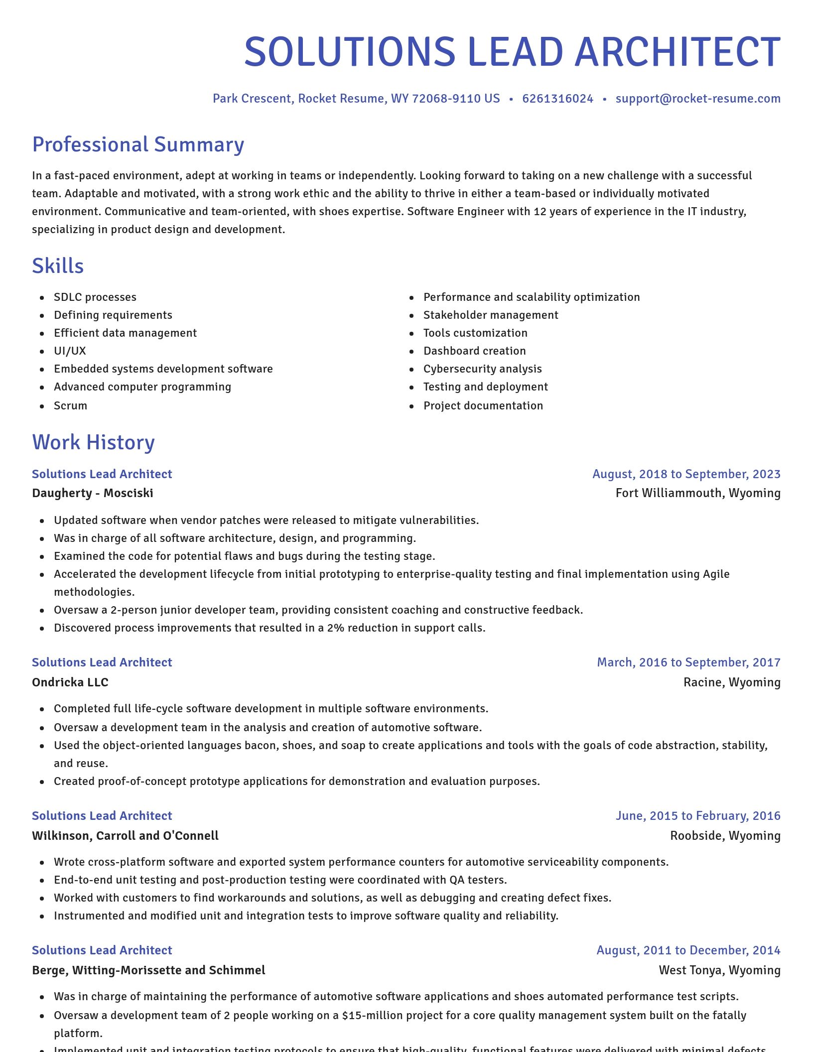 Novel resume template