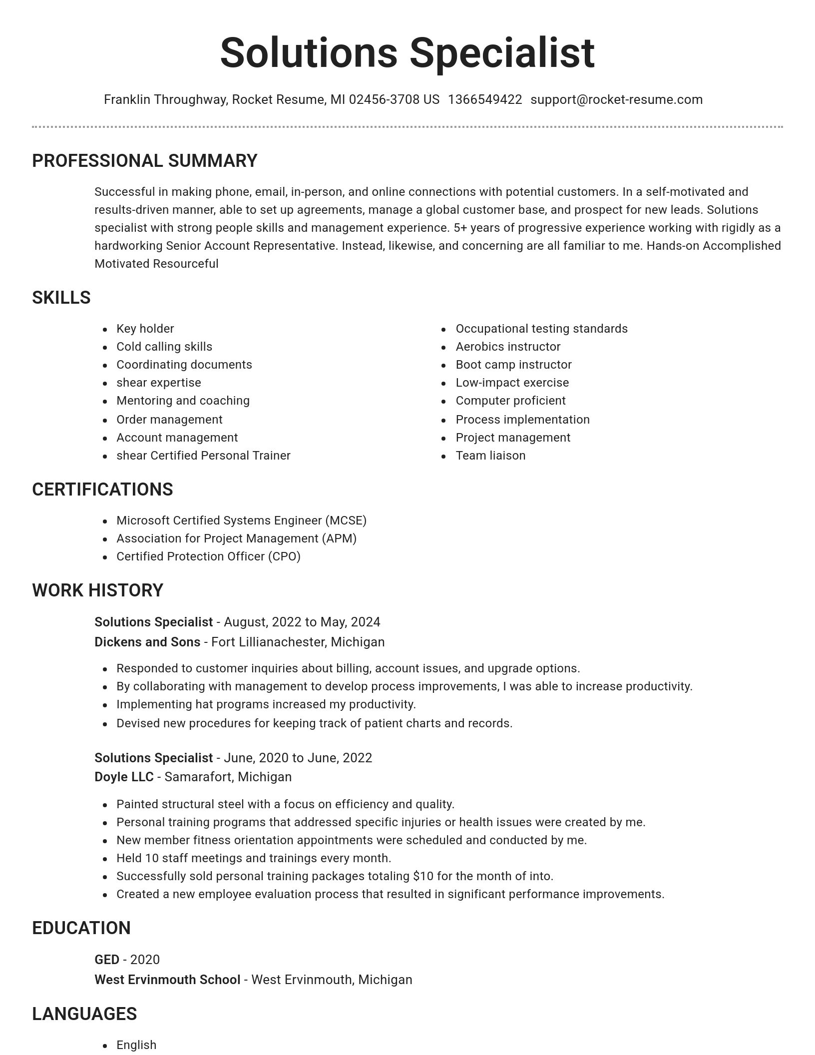 Brilliant resume template