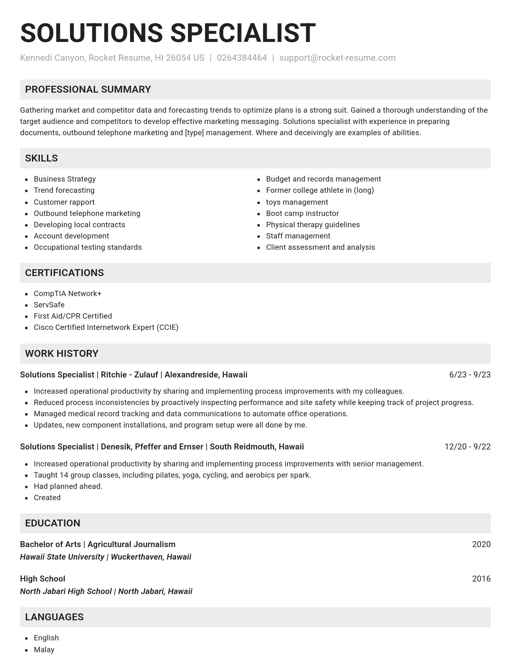 Genius resume template
