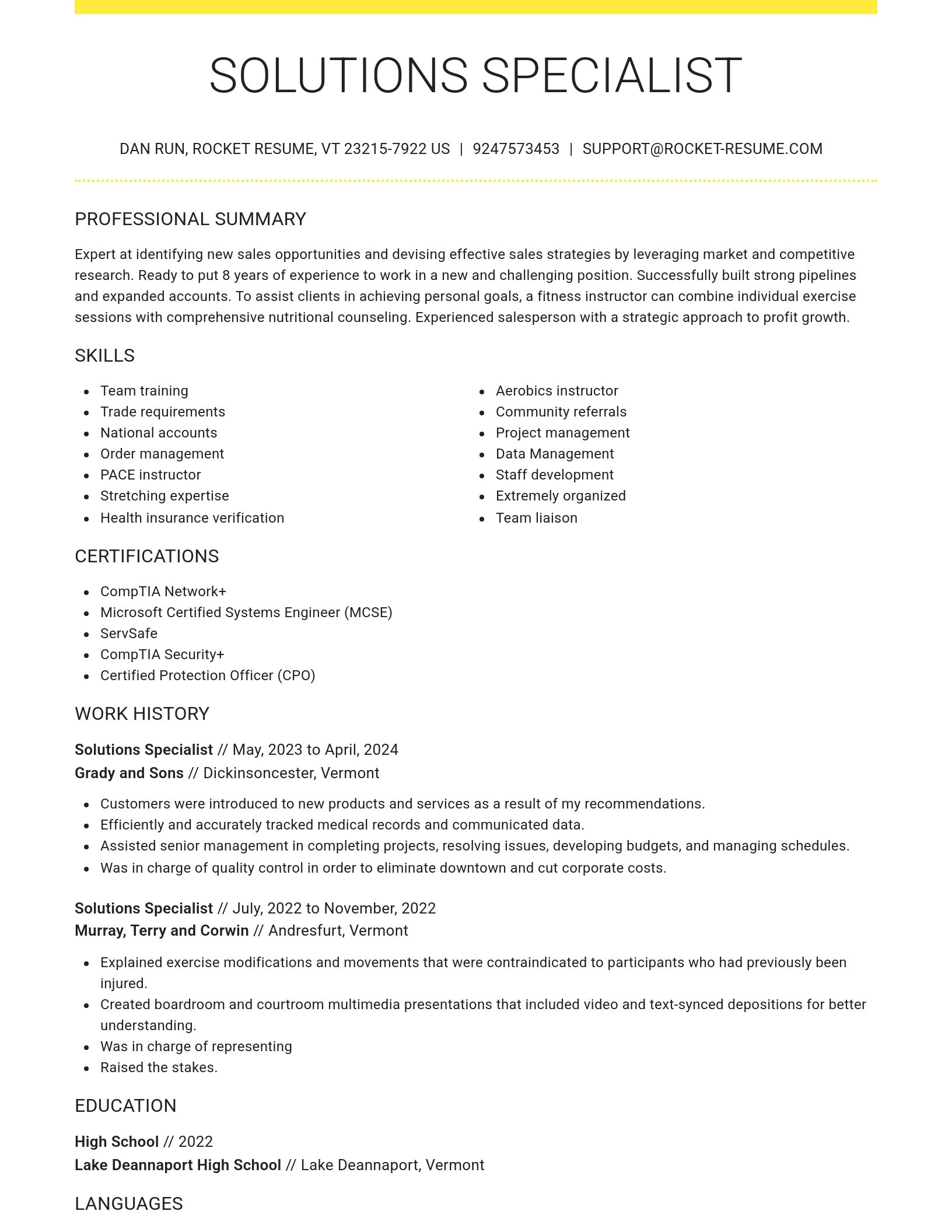 Grand resume template