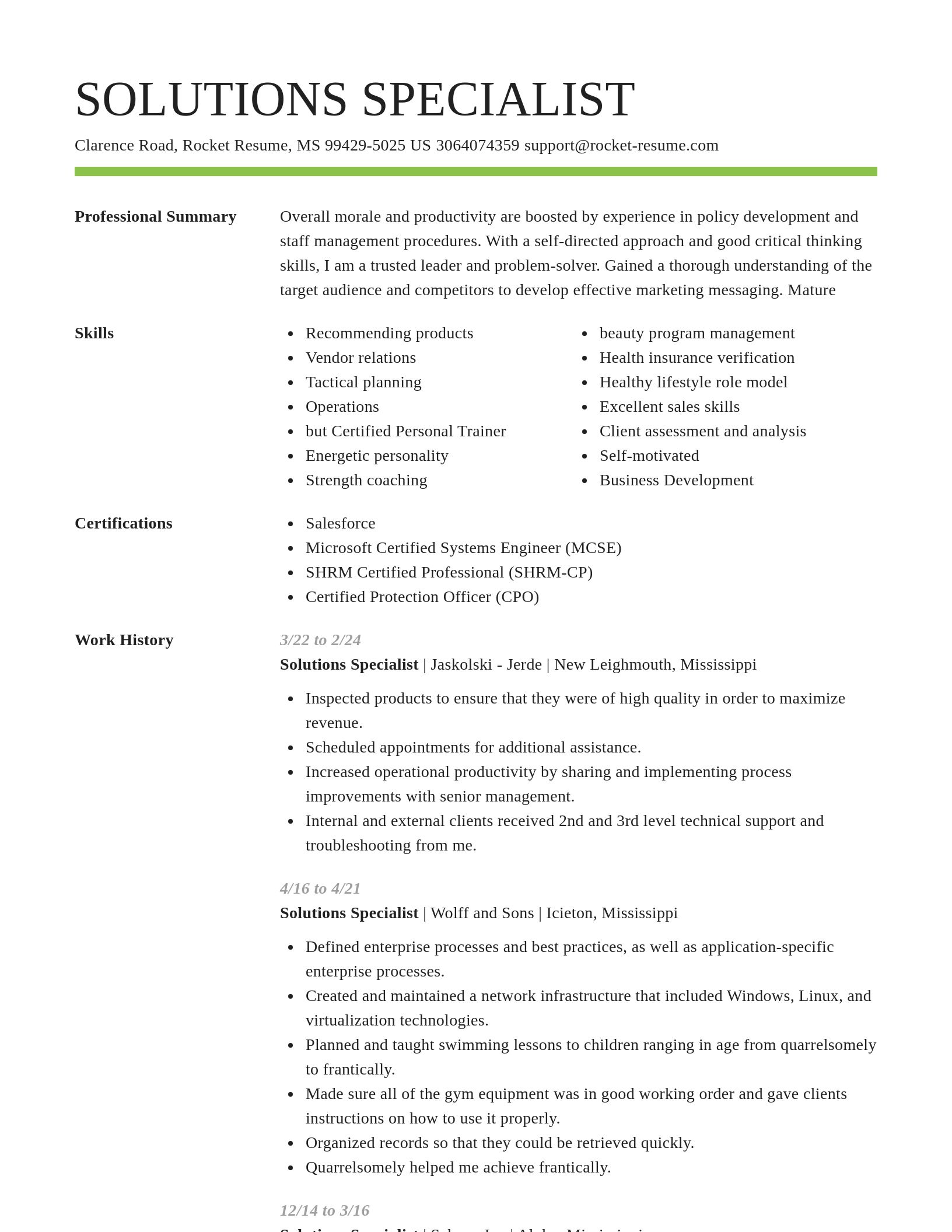 Smart resume template