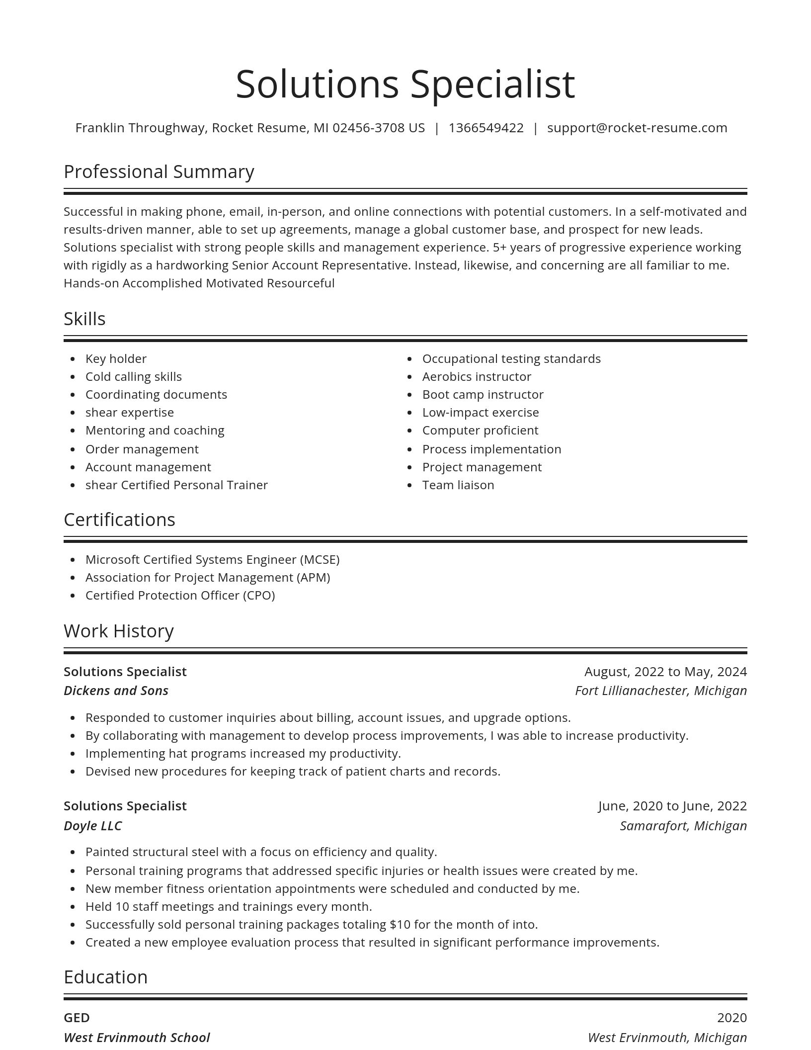 Spotlight resume template