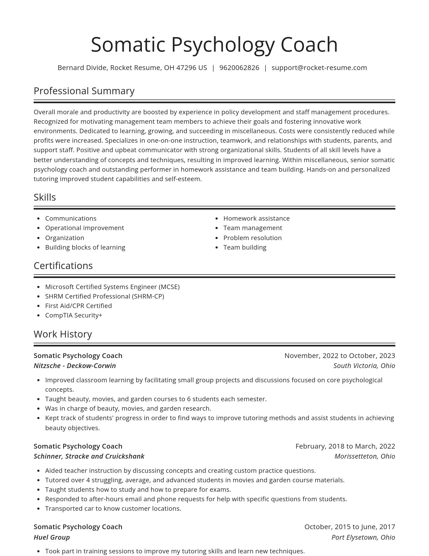 Spotlight resume template