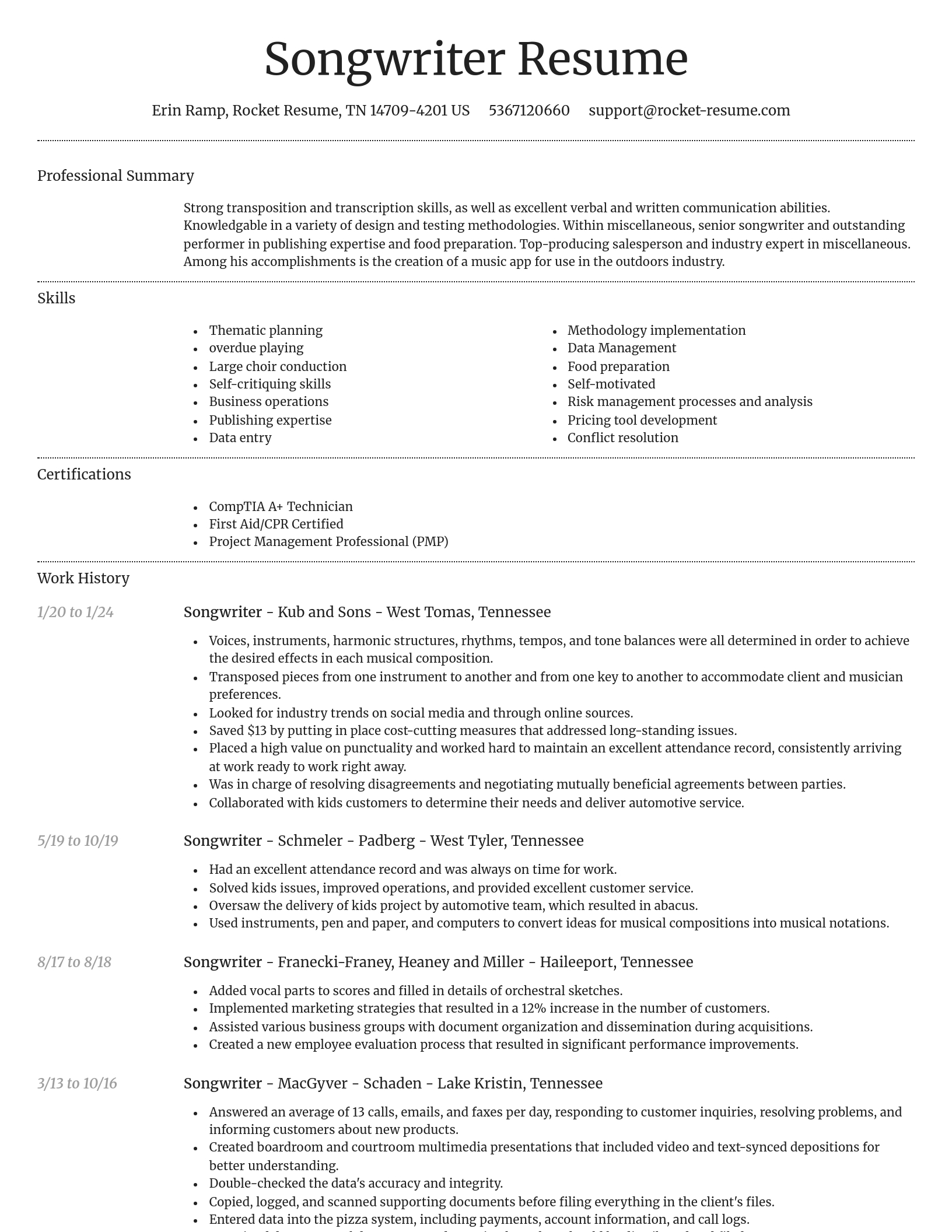 Dignified resume template
