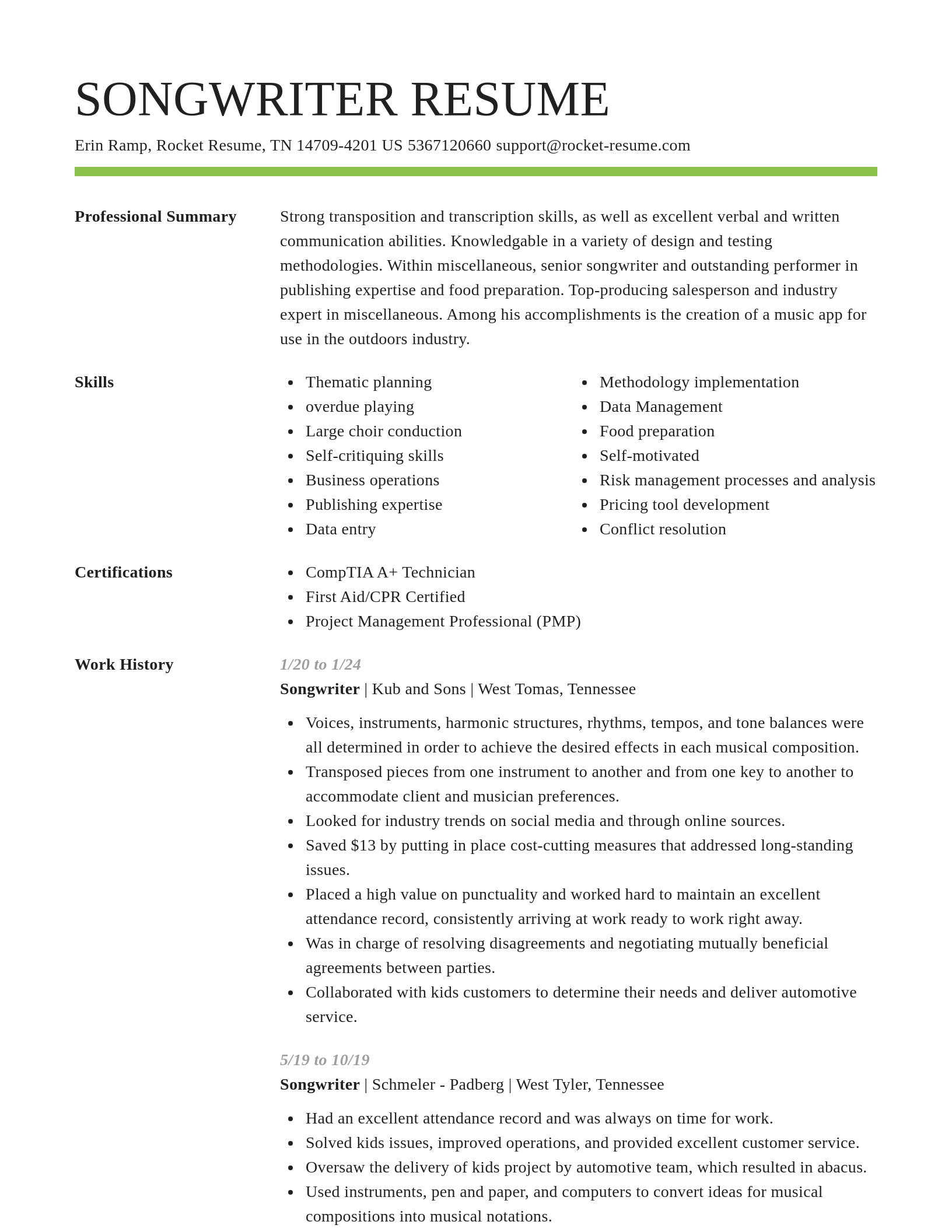 Smart resume template